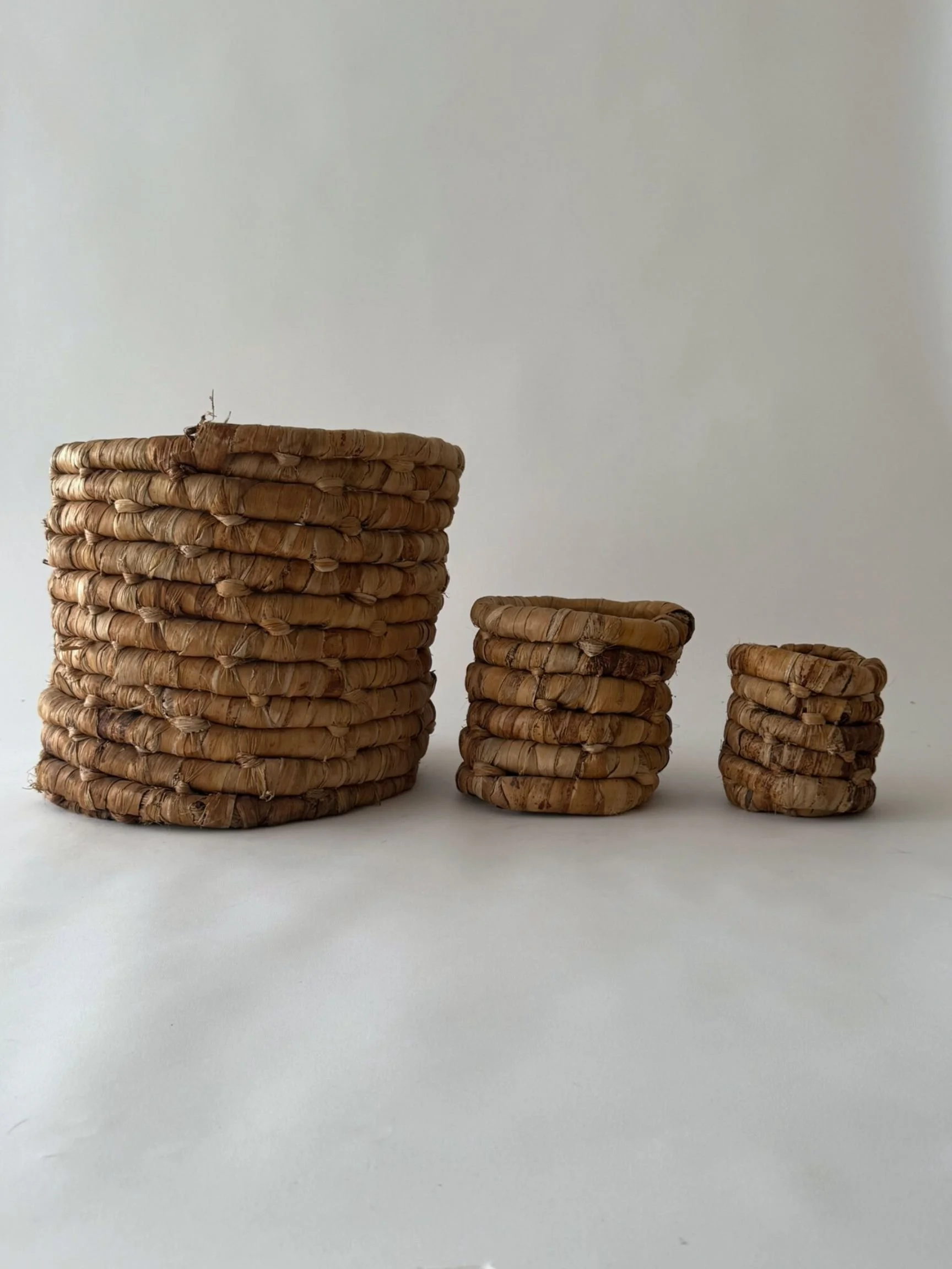 Handmade Coiled Baskets, Set of 3