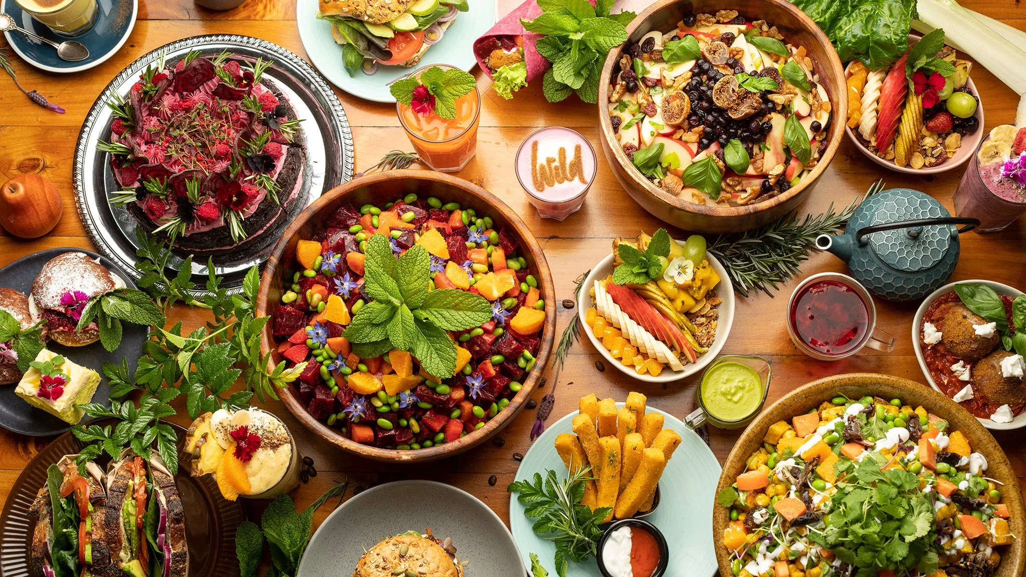 Wild Pear catering kitchen table