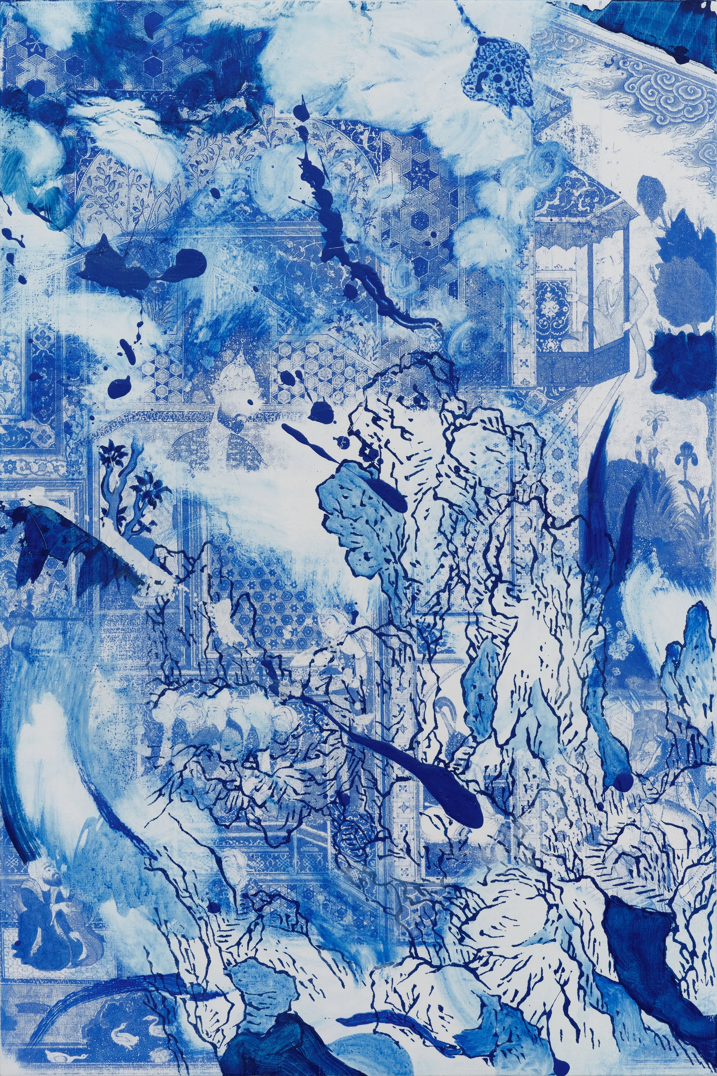Perseids, 2025
Acrylic and ink on canvas over panel
30" x 20"