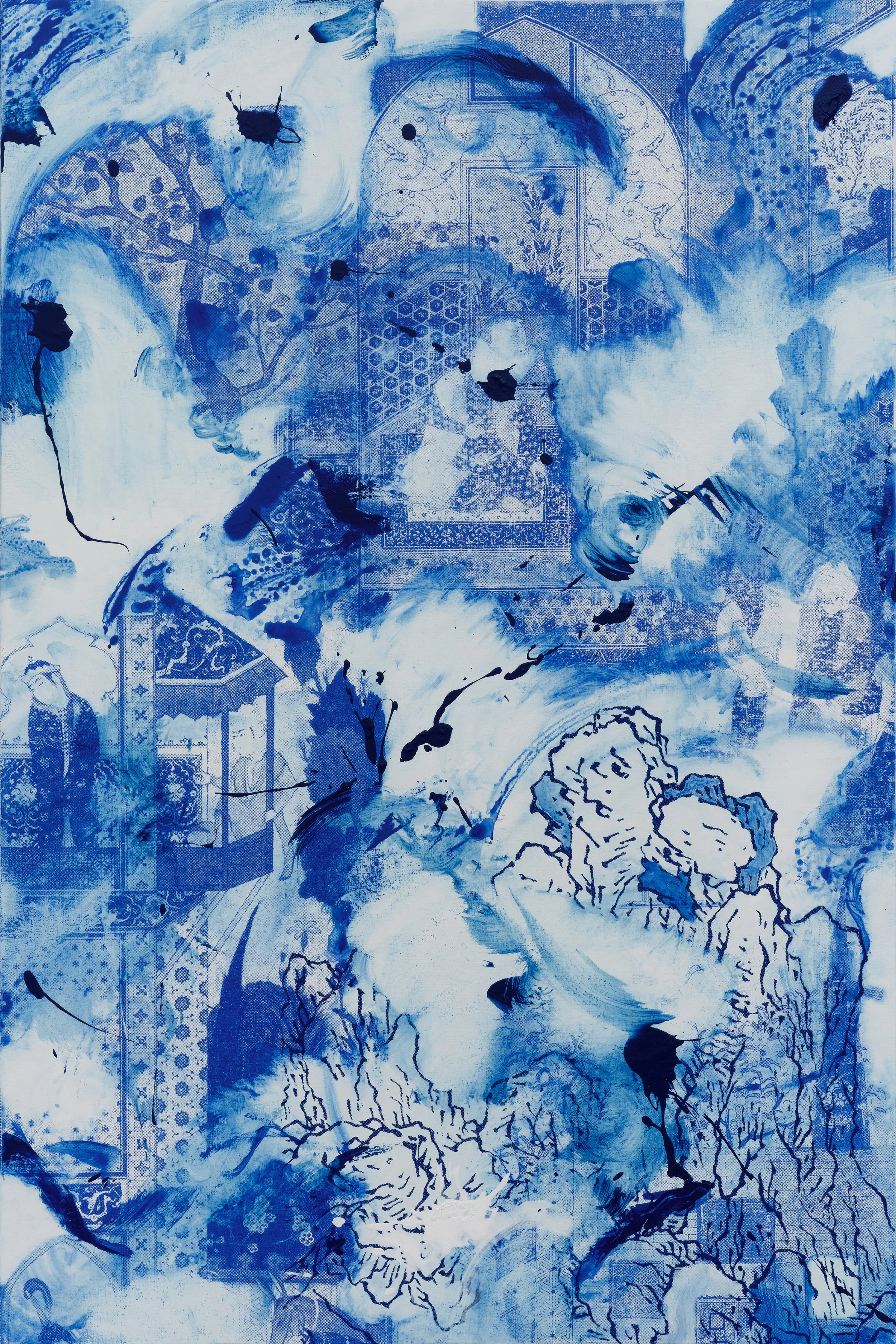 Evening Haze, 2025
Acrylic and ink on canvas over panel
30" x 20"