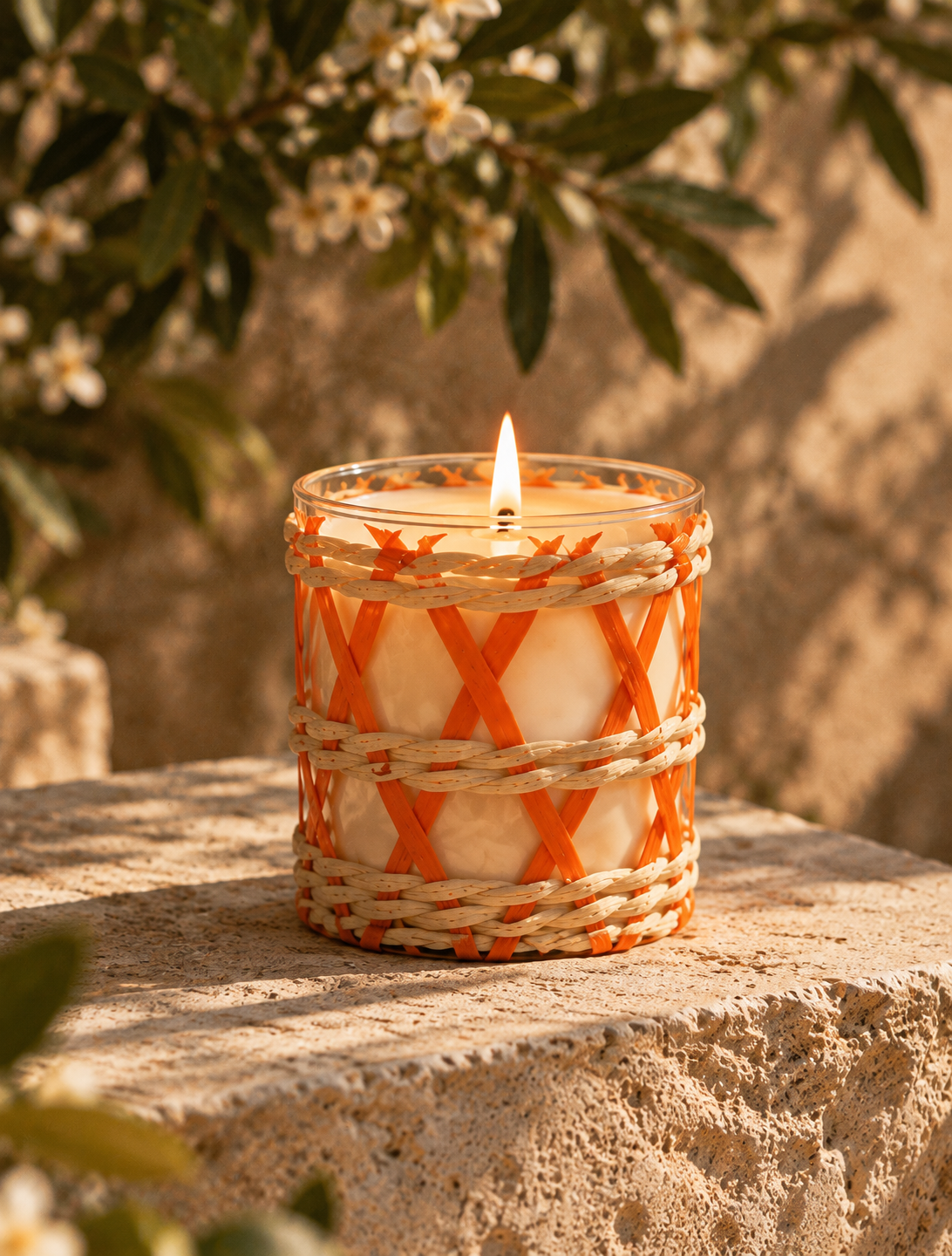 Golden Wicker Candle in Mediterranean Sunlight.png