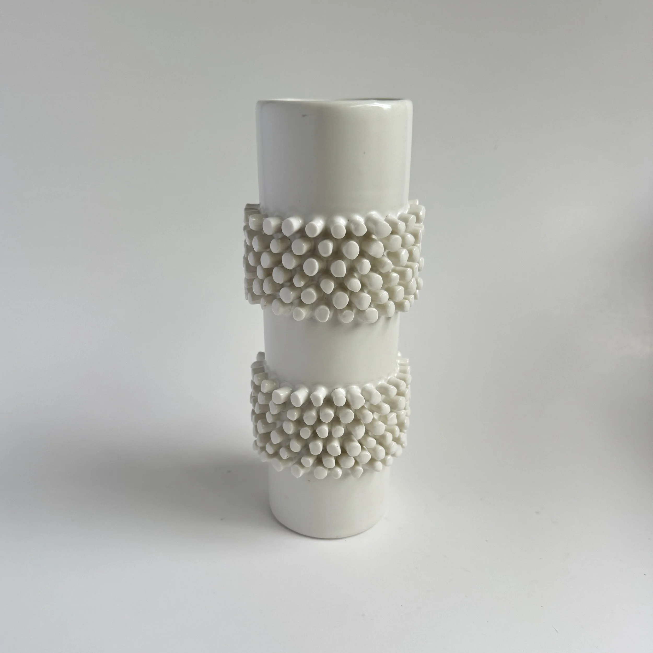 Sculptural White Ceramic Vase