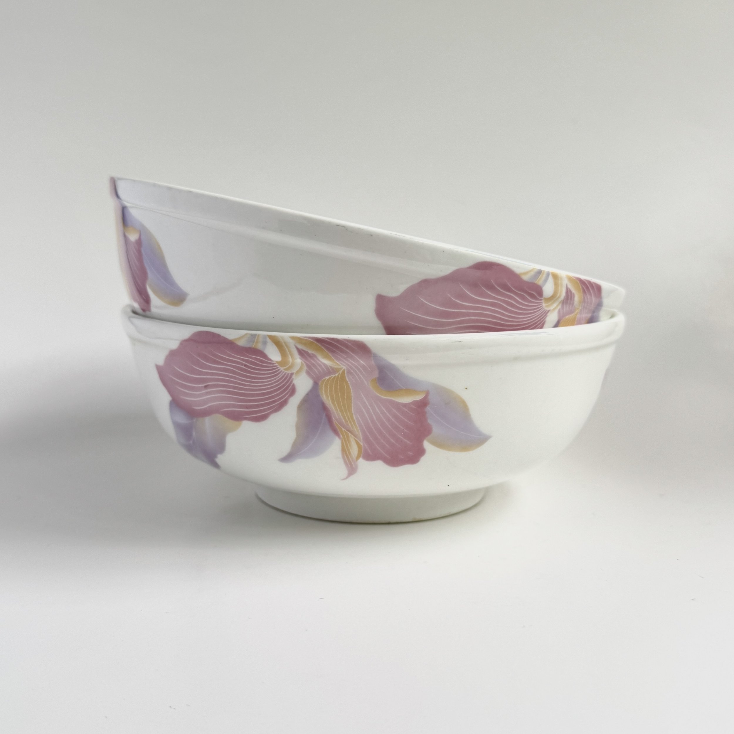 Set of Painted Iris Bowls