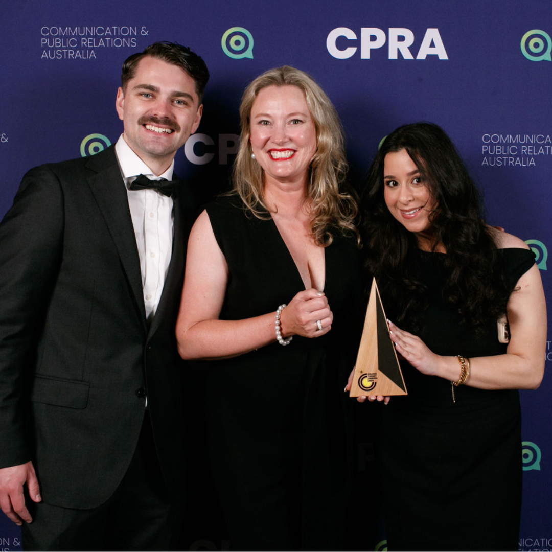  Freddie Fletcher, Amanda Lacey and Elly Georgiou at the 2024 CPRA Golden Target Awards. 