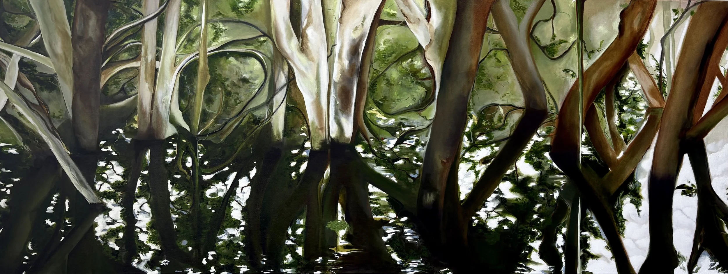 Swamp Ghost. Even Shadows are made of light. Oil on Linen.