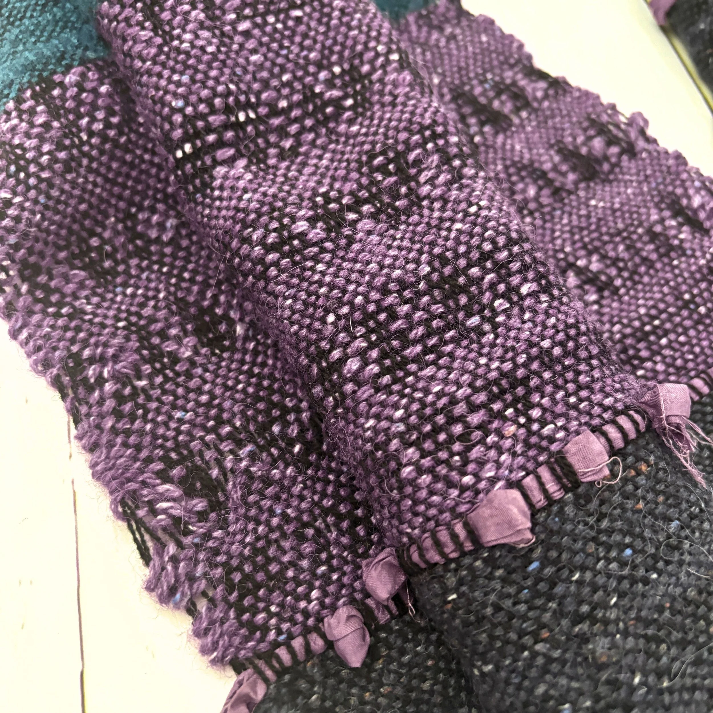 lavender and teal scarf closeup lavender section.jpg