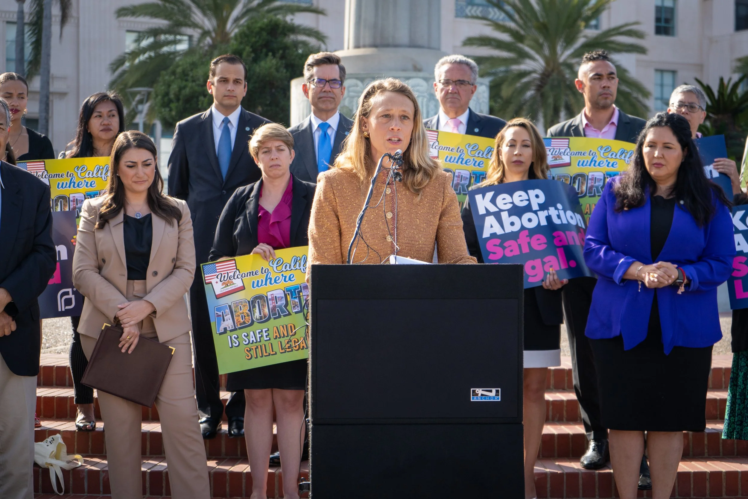 Supervisor Lawson-Remer stands with local elected officials to denounce SCOTUS's decision overturning Roe v. Wade.