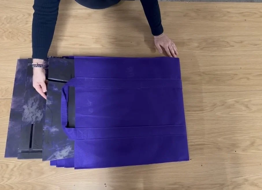 Slotted chair carpet bag