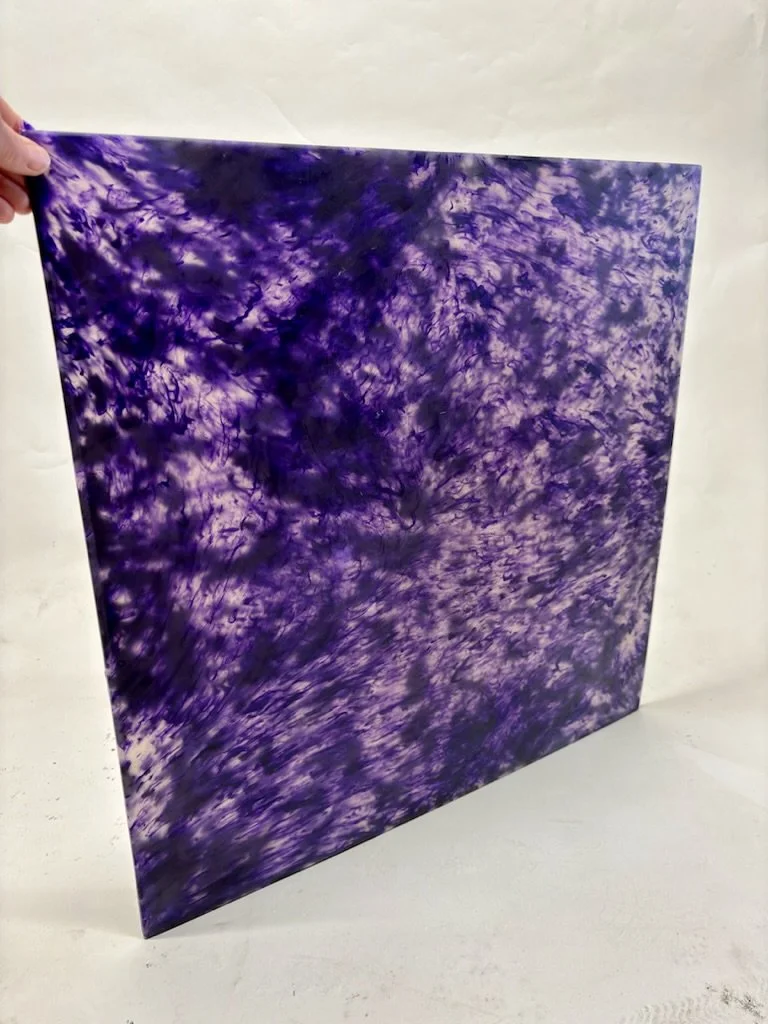 A sheet of granulated and thermoformed Rewind carpet 