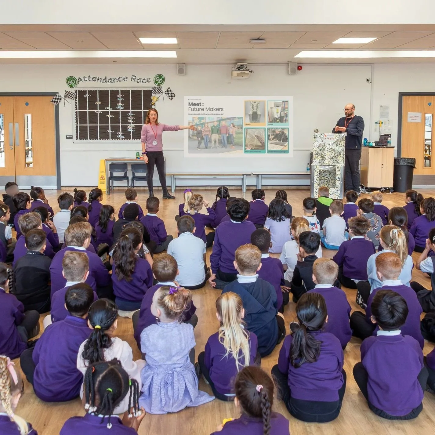 Plastic Revolution launch assembly at Nottingham Primary Academy