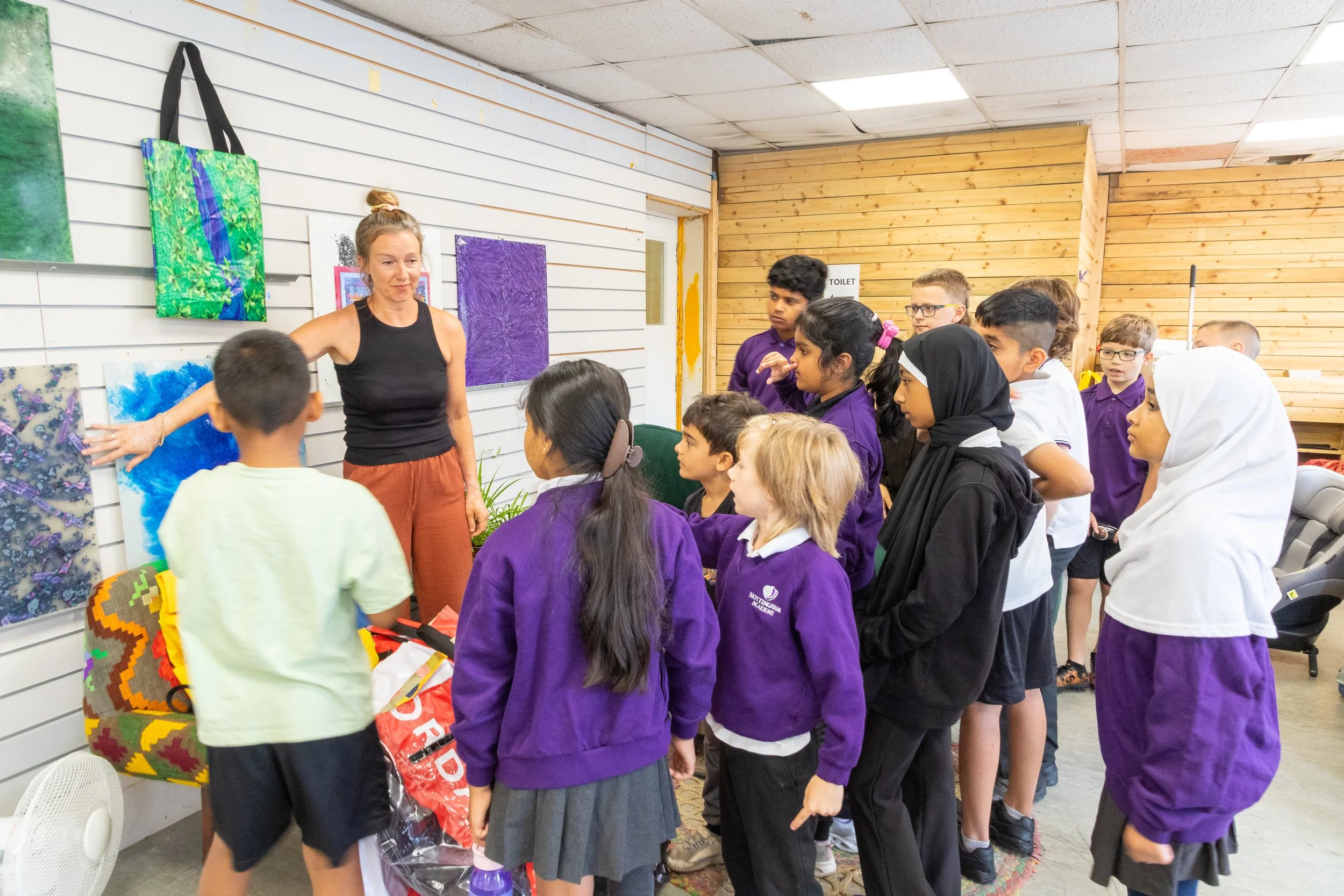 The Eco Leaders having a tour at Future Makers studio