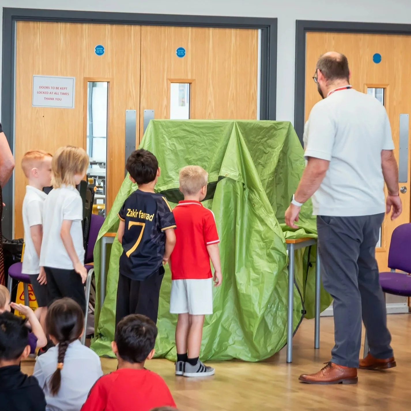 Eco Leaders about to unveil the planter in assembly
