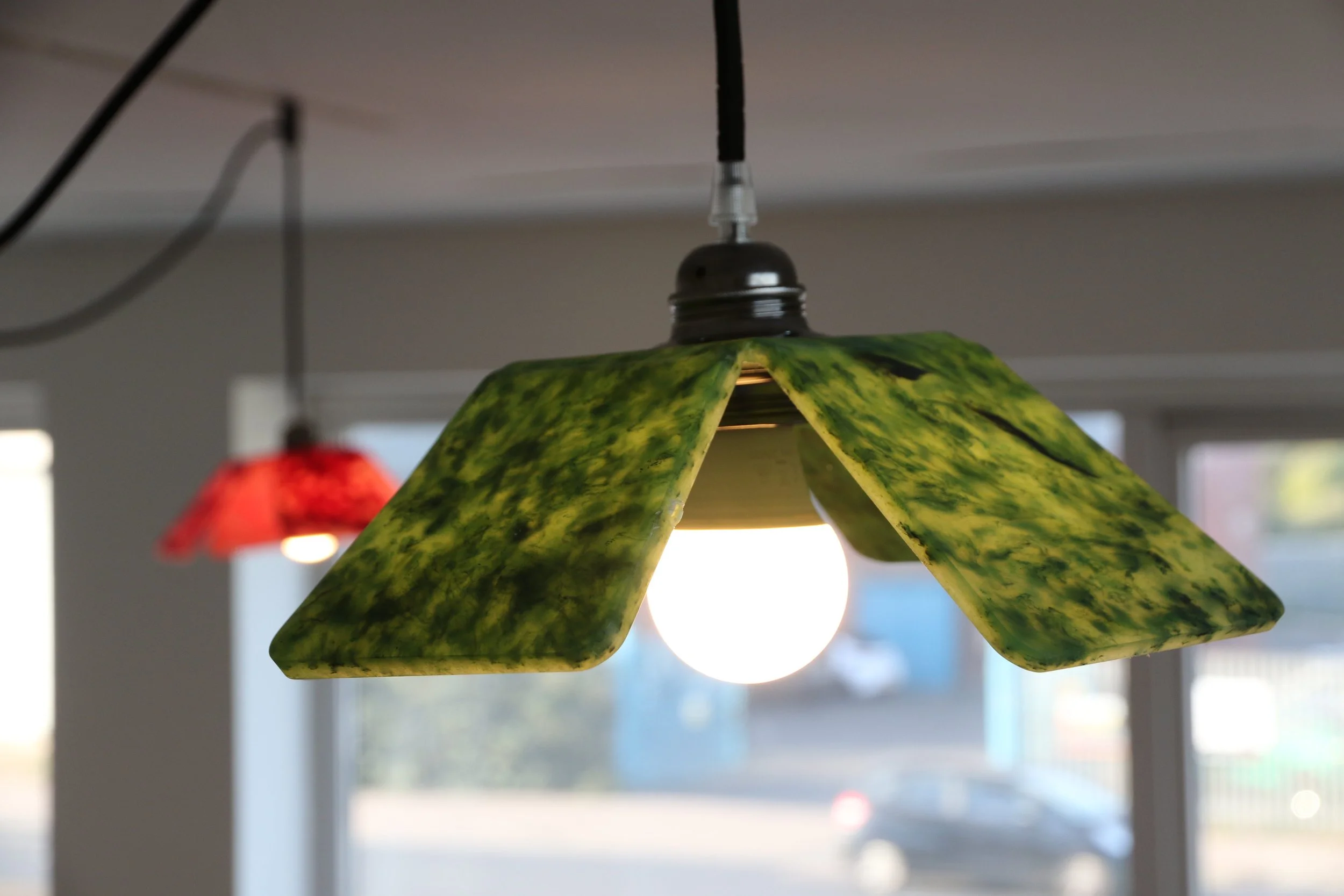 Green recycled plastic light shade