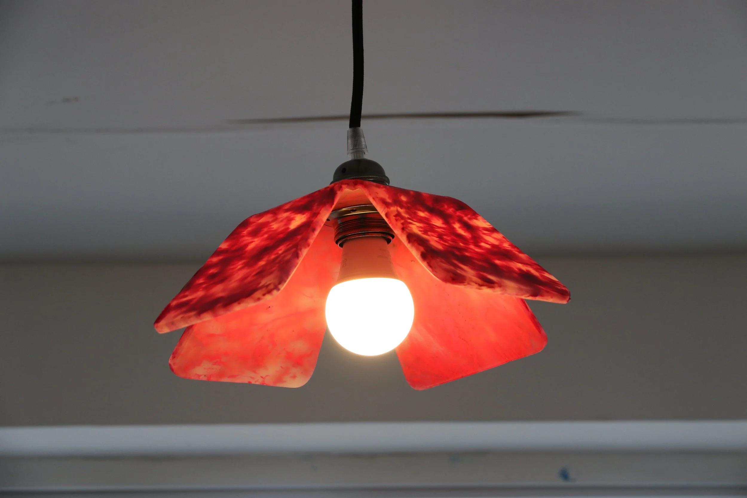 Red recycled plastic light shade