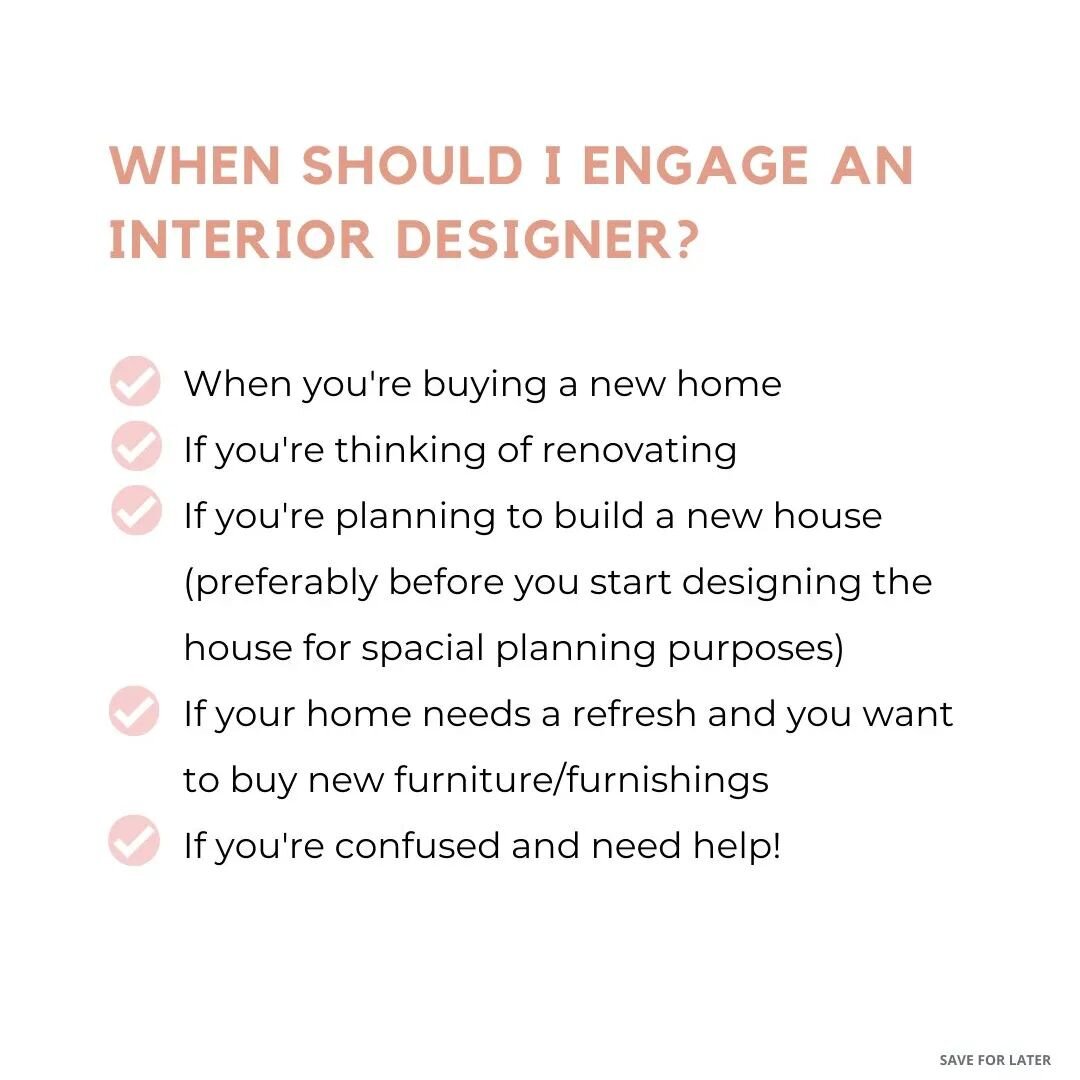 Do you want to renovate or build a new home, but don't know where to start? 

One of the first professionals you should hire is an interior designer!🤓 We work collaboratively with you, your architect/draftsman and your builder to create a space that