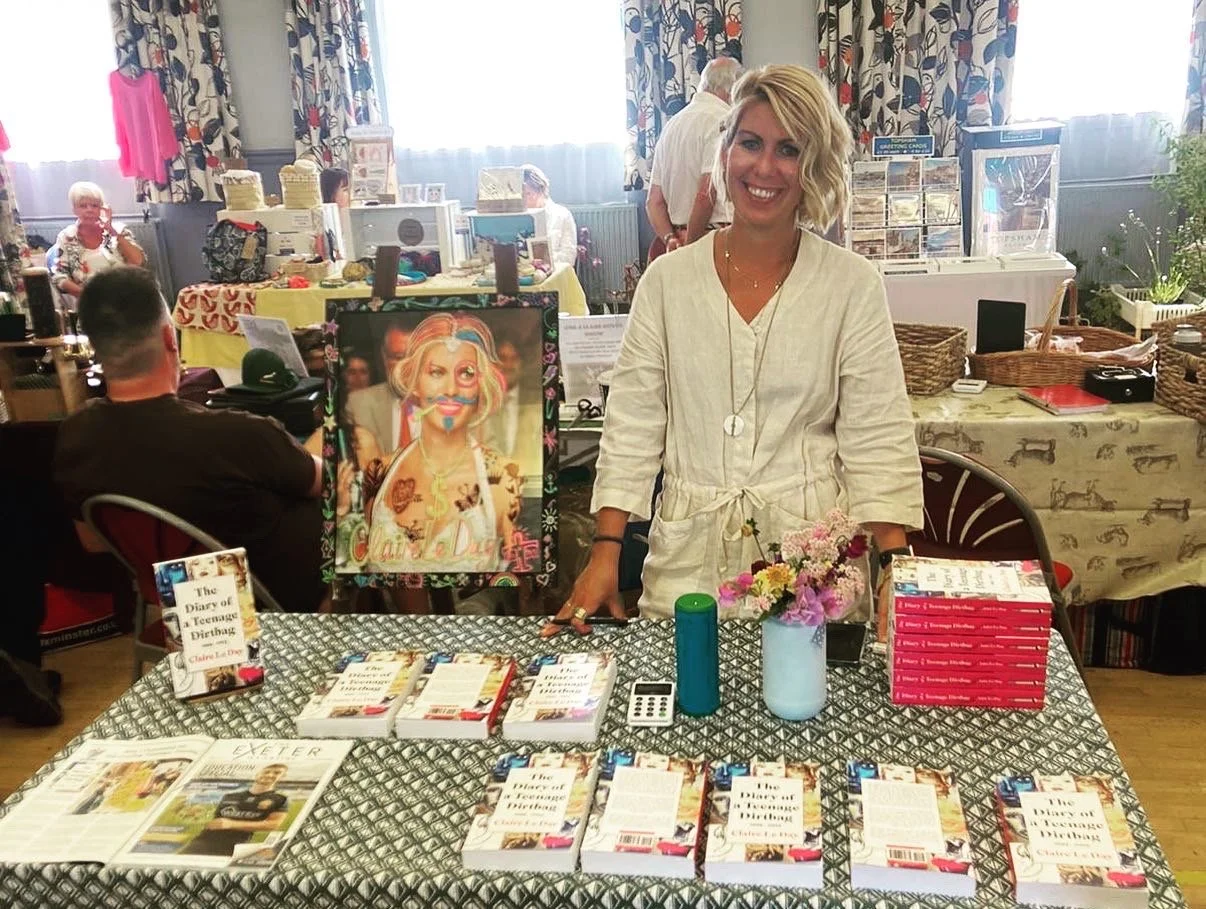 At Topsham's Saturday morning market fruitlessly trying to convince Devon's septuagenarians that The Diary of a Teenage Dirtbag is definitely THE book for them. 