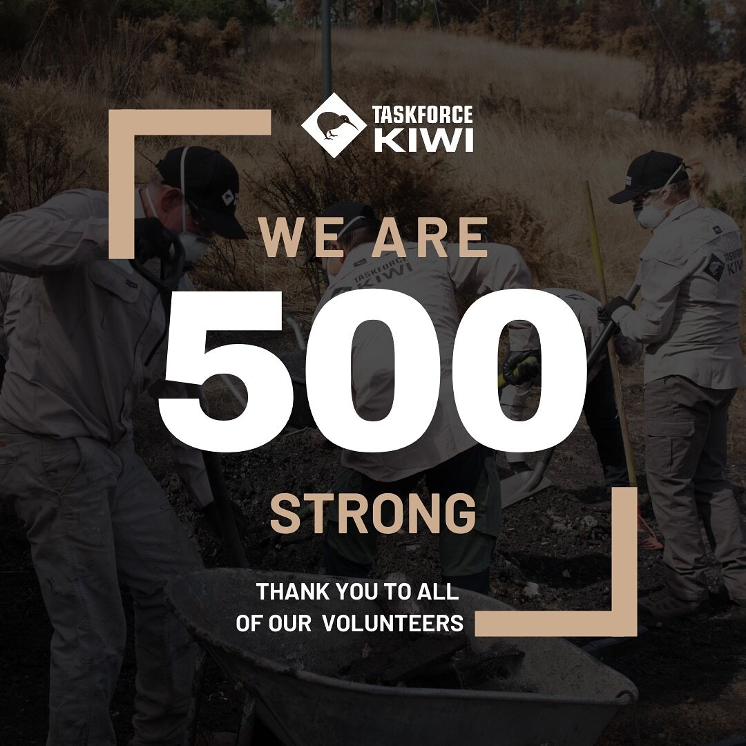 Taskforce Kiwi has reached an important milestone - we now have 500 incredible volunteers registered to support disaster affected communities in New Zealand and beyond. 

Thank you to each and every one of you for your dedication and commitment to he