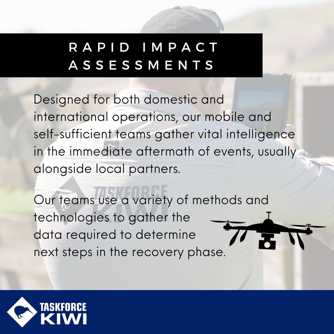 Learn more about what Taskforce Kiwi's capabilities are as a disaster relief organisation.

In this post, we're sharing two of the capabilities that we are proud to offer at TFK, and we encourage you to ask us questions about any of them! They are:

