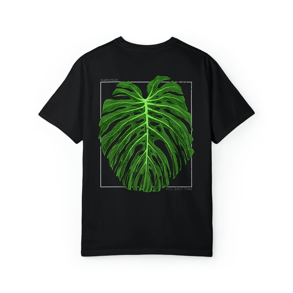 Monstera Deliciosa Green - T-Shirt (Front/Back Design/Unisex/Multiple Colors) - PlantLifeLex x KILL ONLY TIME