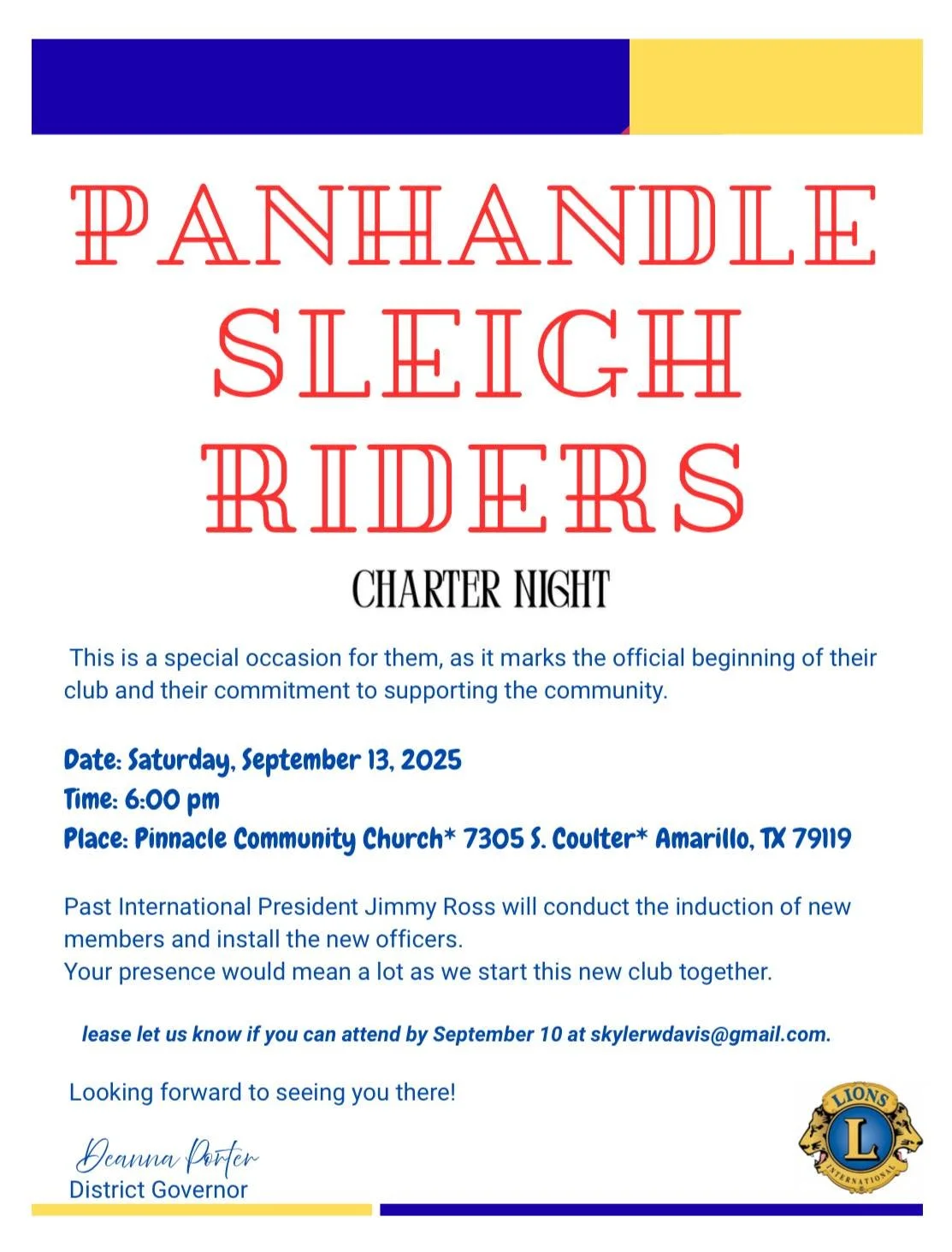 Panhandle Sleigh Riders Club Charter Night!!!