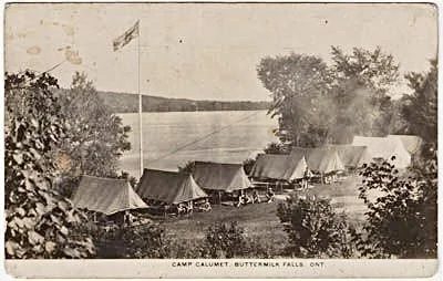 Camp Calumet Tent Line from Carol Moffatt's Postcard Collection