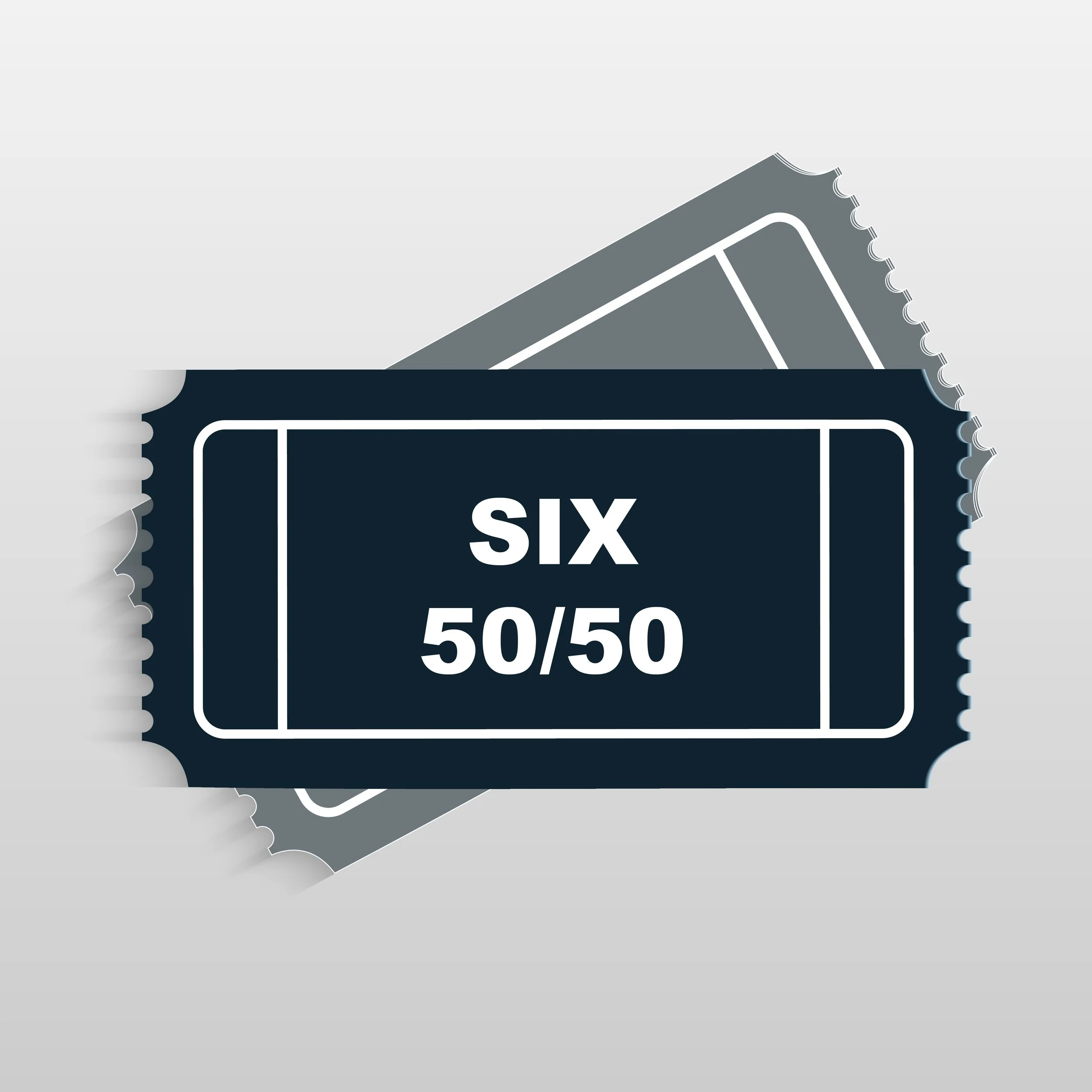 Set of Six 50/50 Raffle Tickets