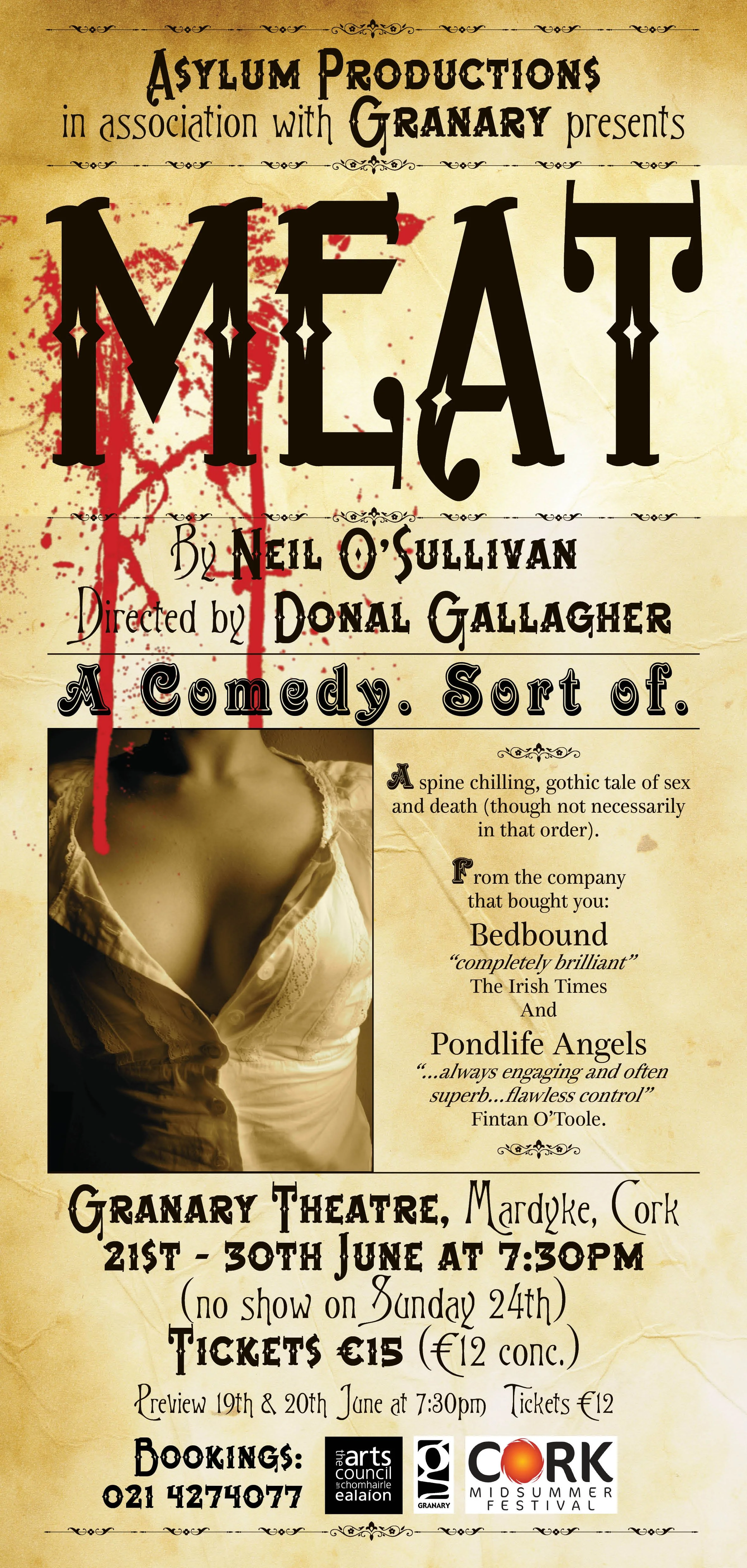 Meat by Neil O'Suillivan - 2007 - poster design by Frank Prendergast