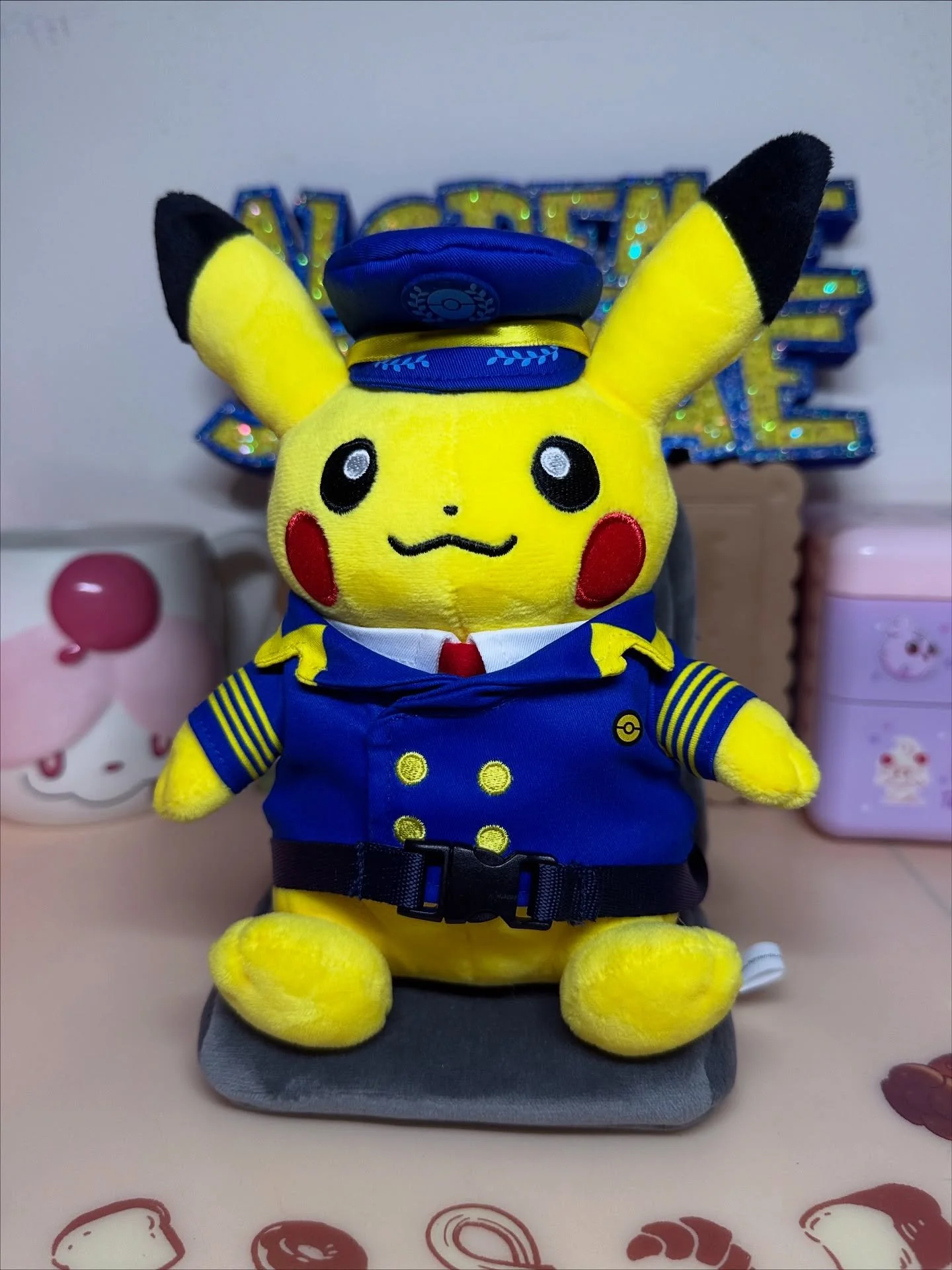 I always love when plushies have a unique story behind them and this one is no exception! 
This &ldquo;Catch Your Pikachu&rdquo; cutie is only available for purchase on board a T&rsquo;way Air flight ✈️ 
While there are quite a few pilot Pikachu plus