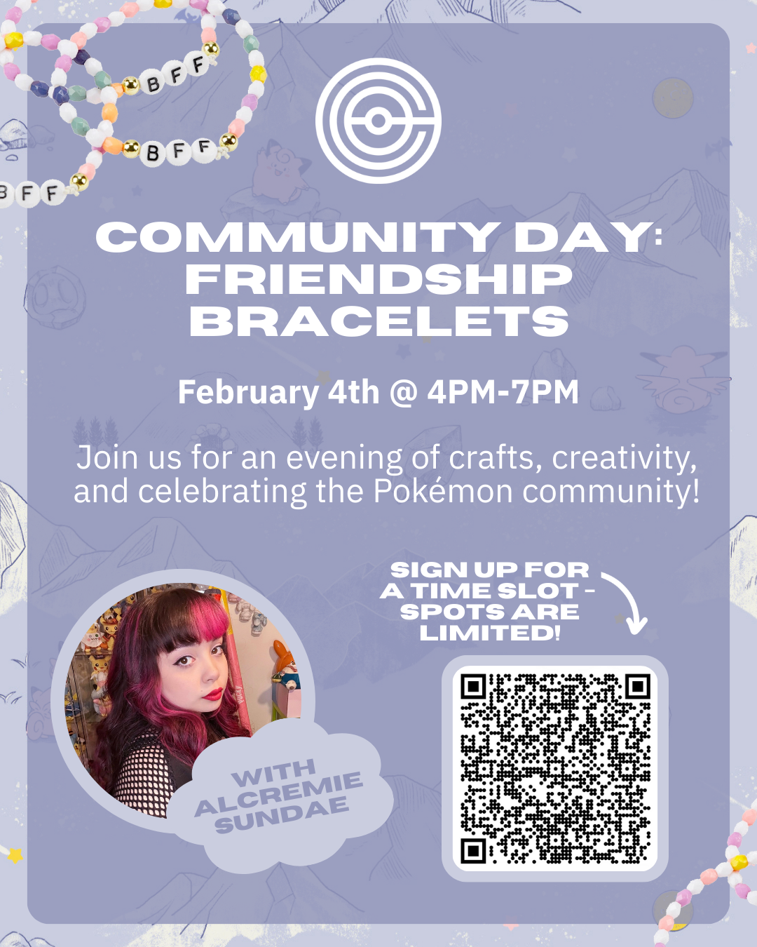 Community Friendship Bracelet Making at Poké Court