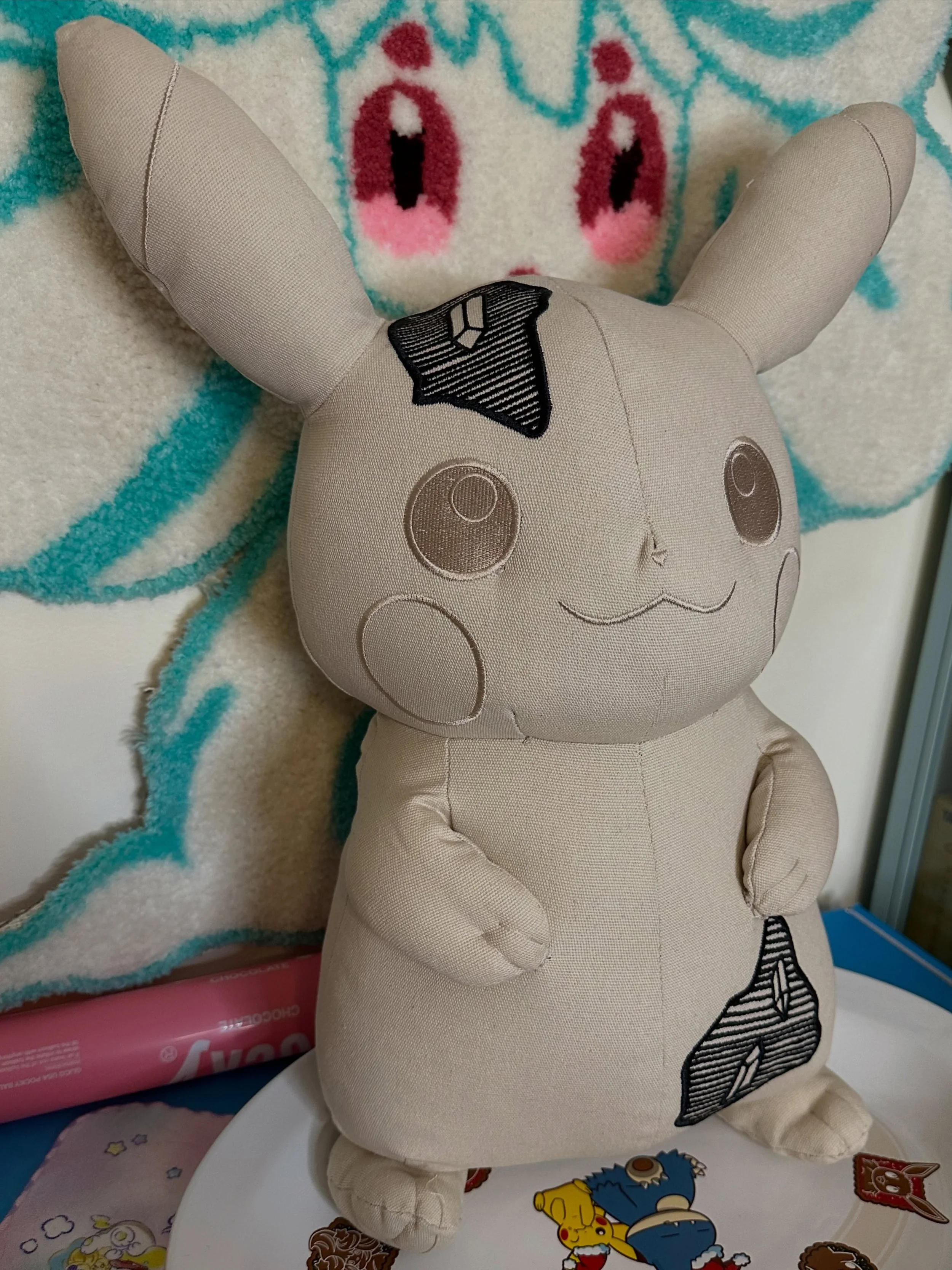 My @danielarsham Pikachu plushie!! 💎 
It&rsquo;s one of my largest Pikachu plushies I own and I absolutely adore this design 

#pokemon #pokemonlifestyle #plushiecollector
