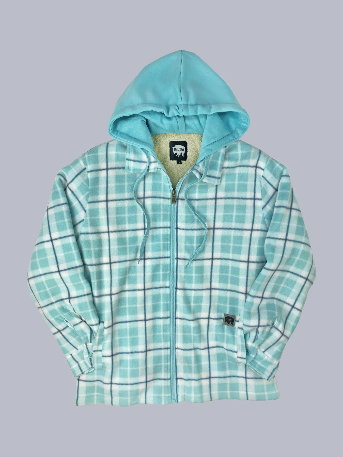 womens sherpa lined hooded fleece teal.jpg