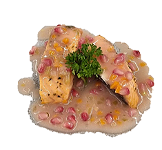 Salmone profumato al melograno