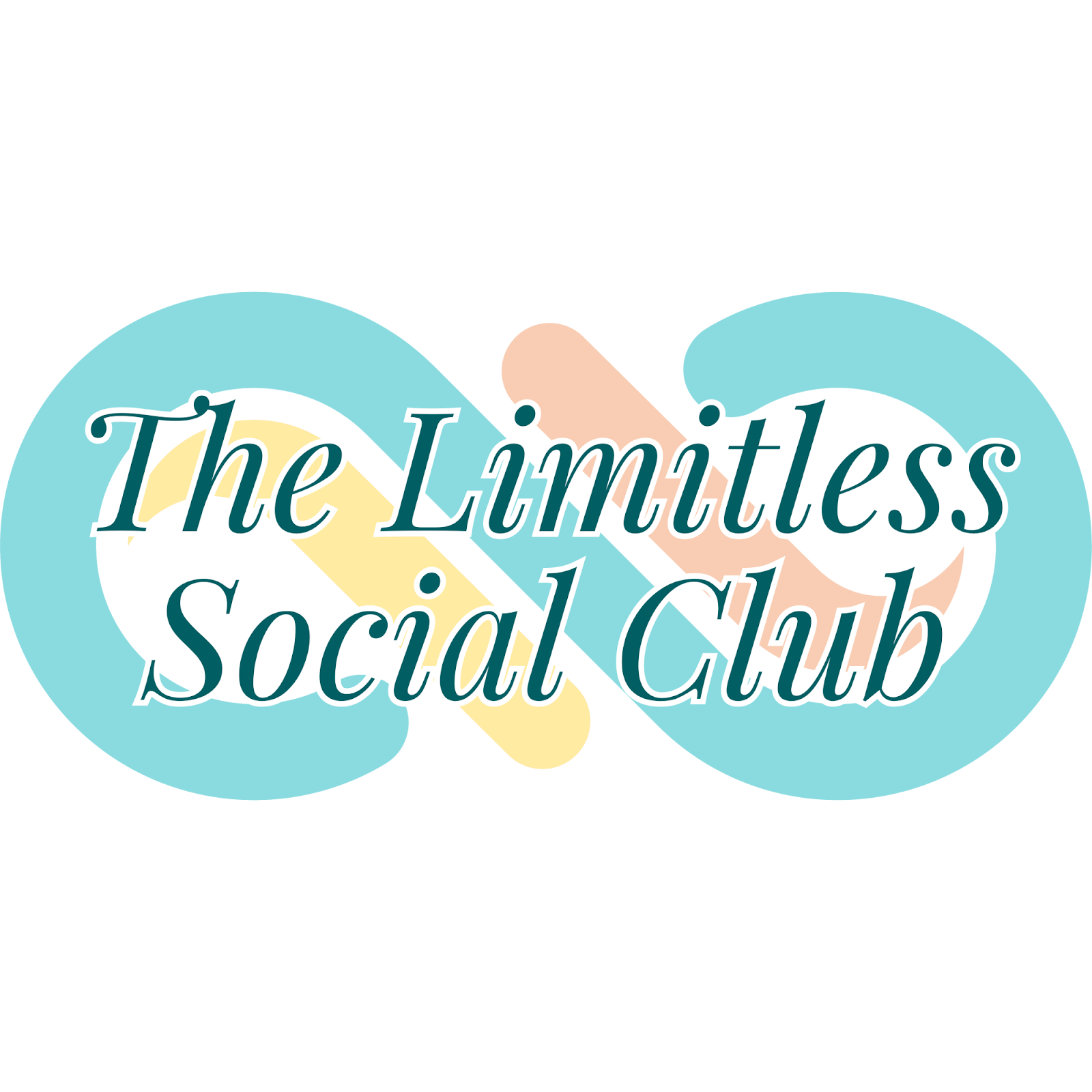 The Limitless Social Club's logo of an infinity sign in bright, pastel colors