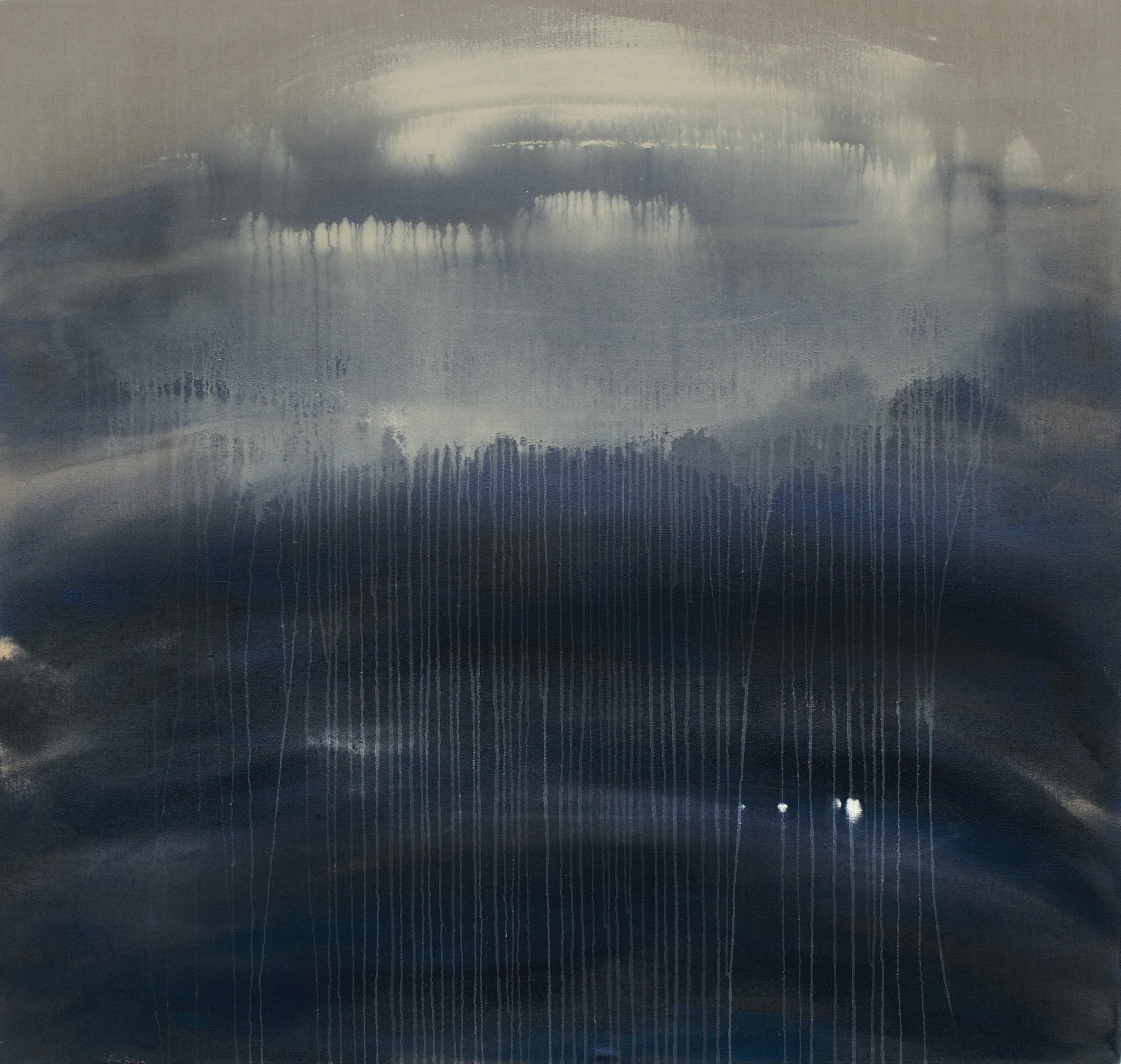 Crown of Moon, Handmade paint on linen over stretcher bars, 42in. x 44in., 2025