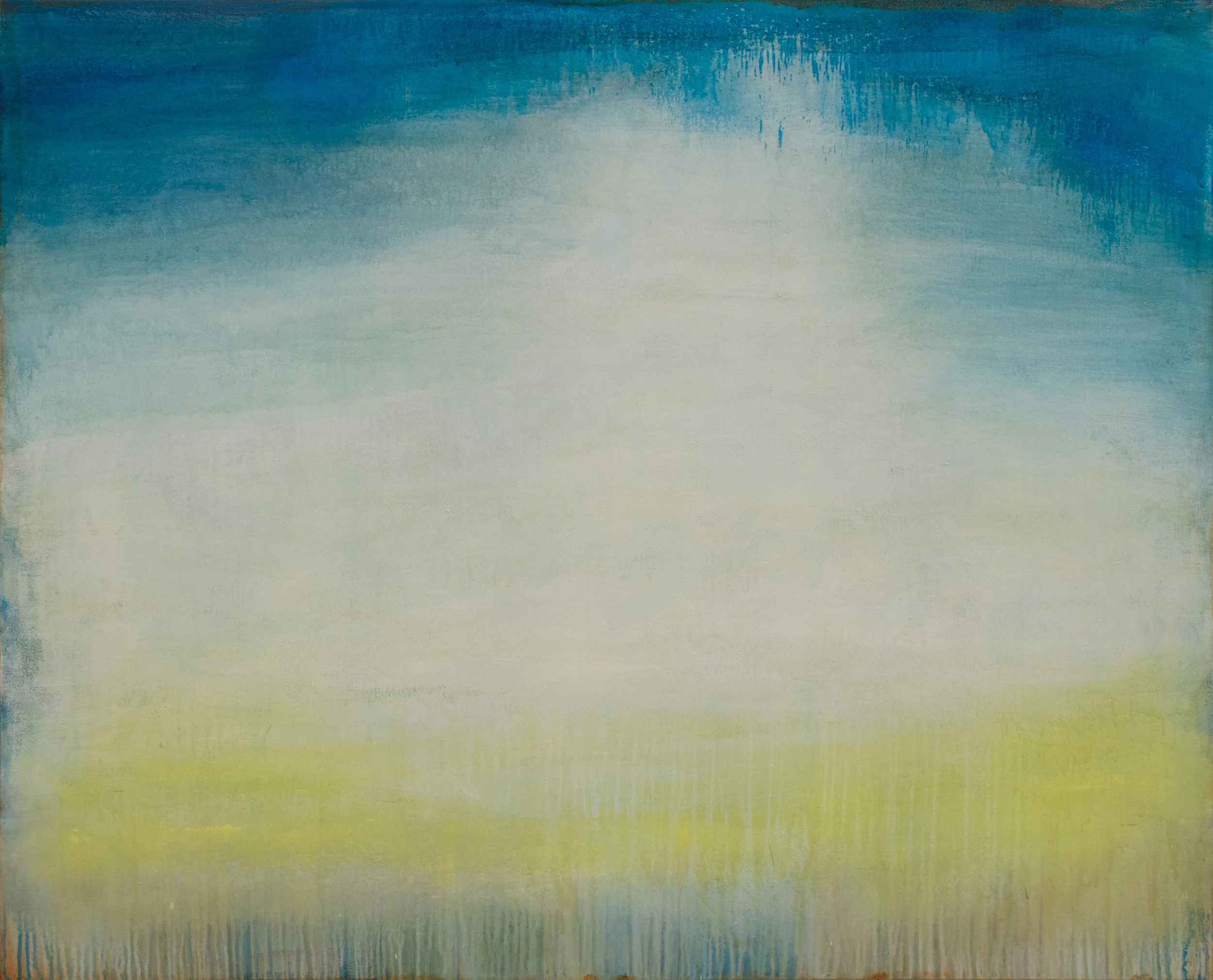 Under the Sky, Handmade paint on line  over stretcher bars, 48in. x 60in., 2026