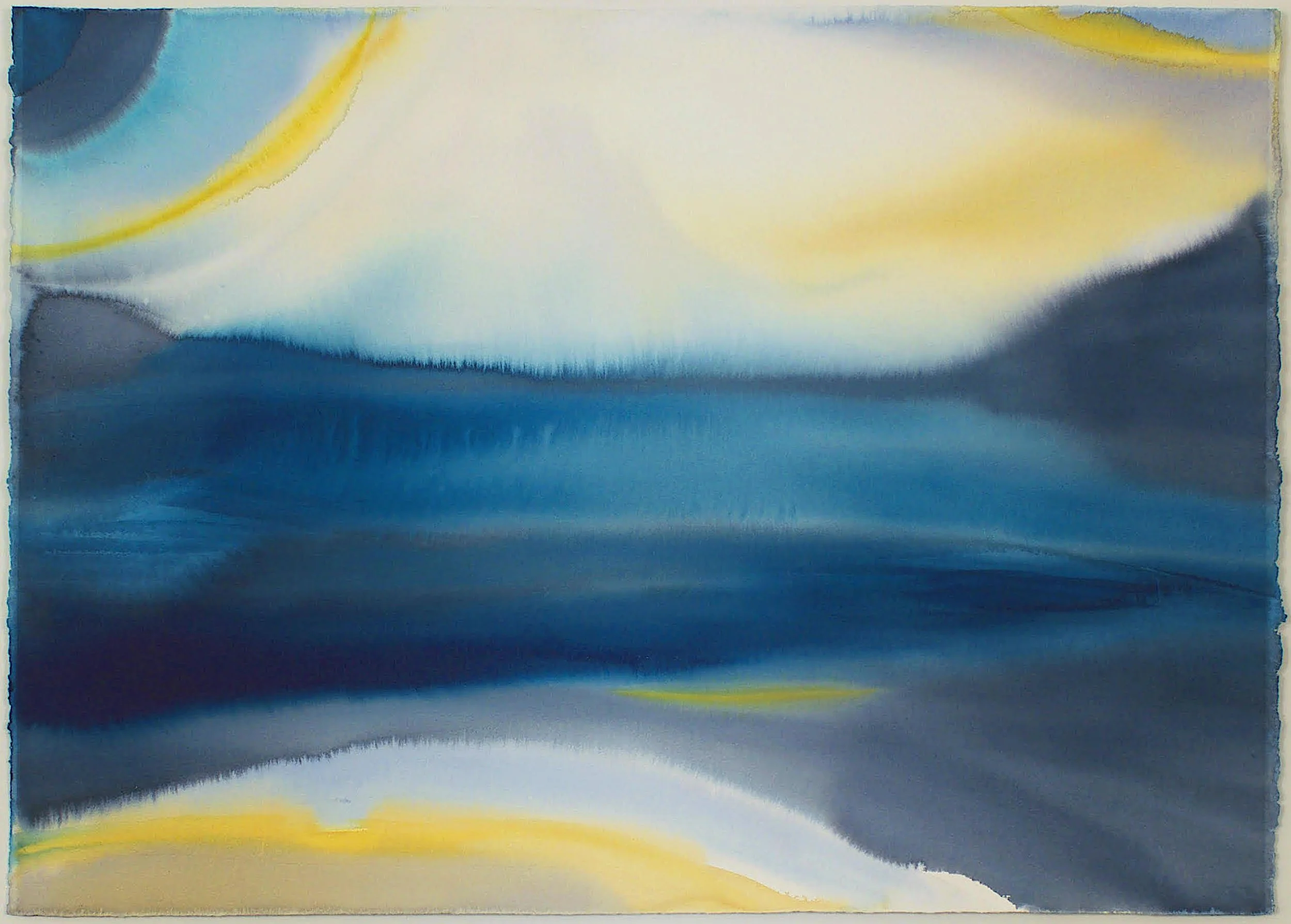 Turning World III, Watercolor on paper, 30 x 42in., 2023