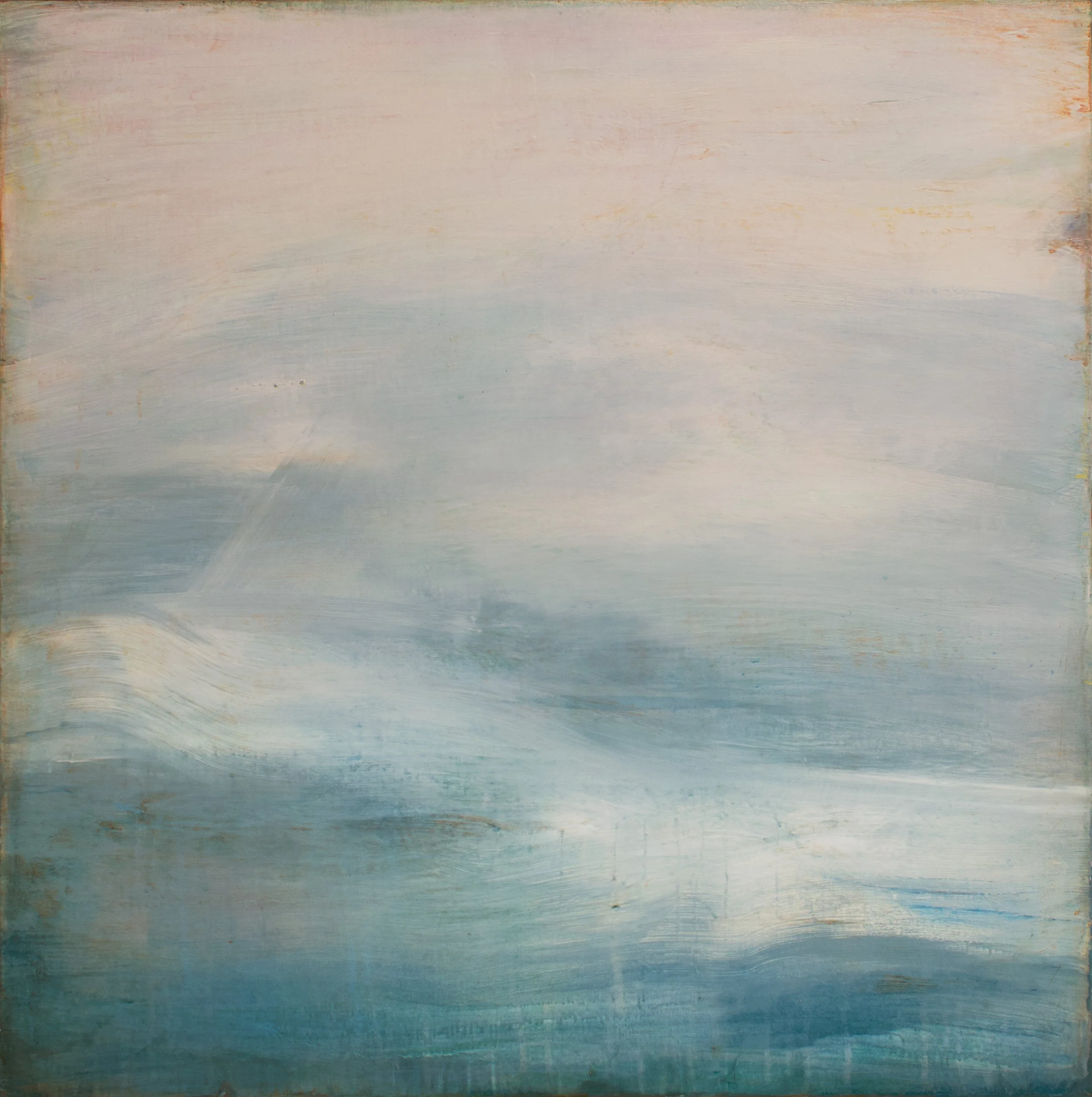 At Sea, Handmade paint on Venetian plaster on linen over panel, 30in. x 30in., 2026