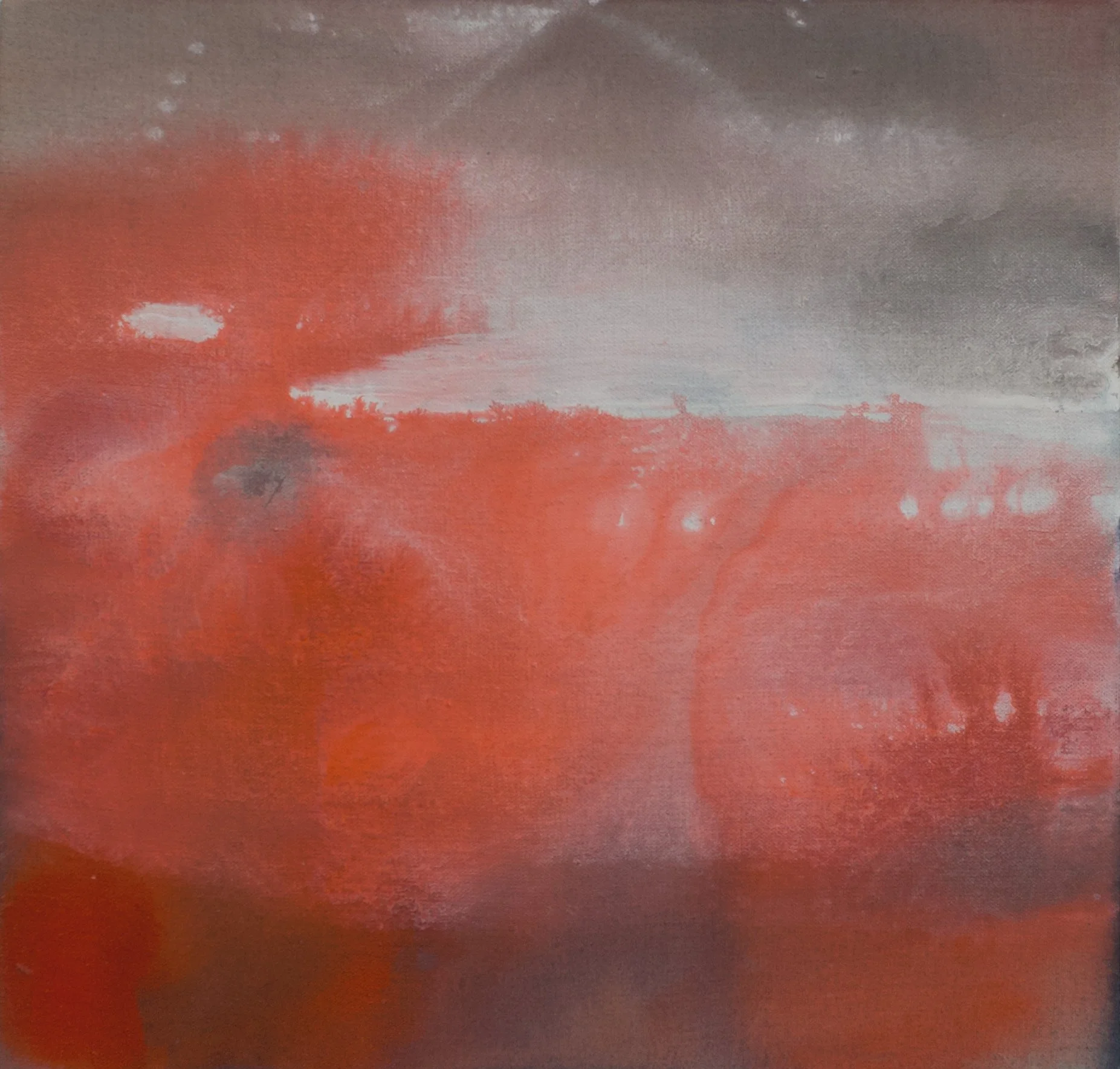 Private Weather II, Handmade paint on linen over stratcher bars, 12in. x 12in., 2026