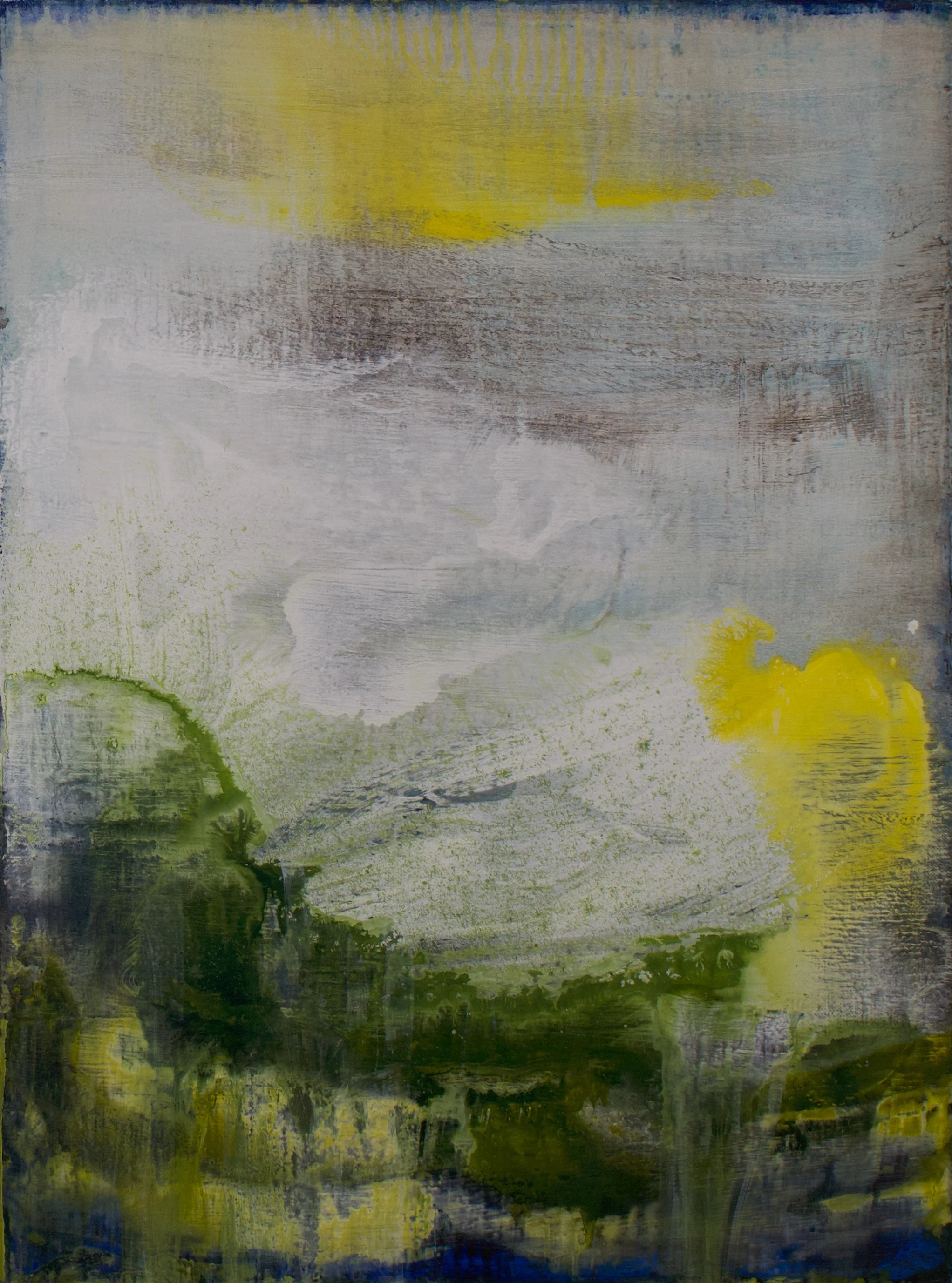 Under the Moon, Handmade paint on Venetian plaster on linen over panel, 24in. x 18in., 2026
