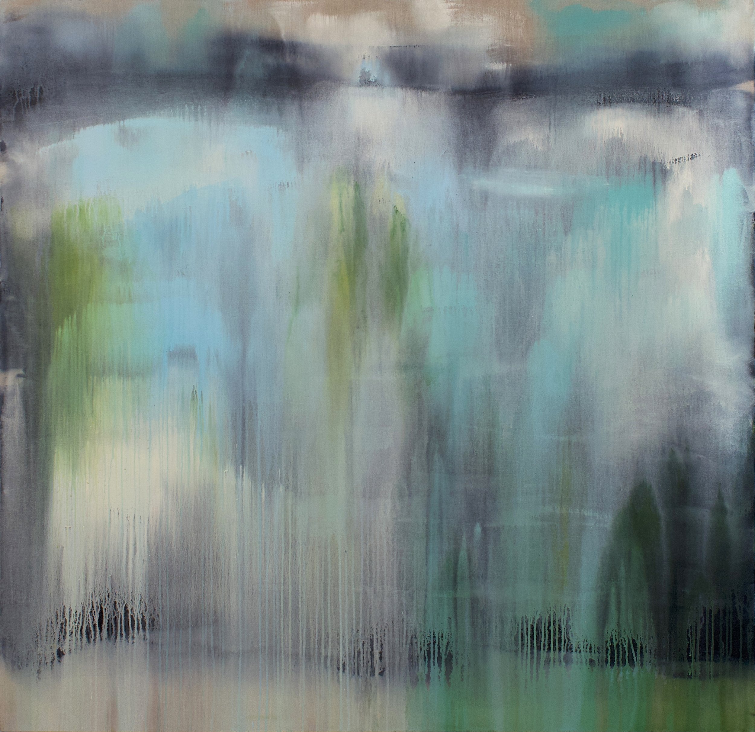 Breathing, Handmade paint on linen over stretcher bars, 62in. x 60in., 2026