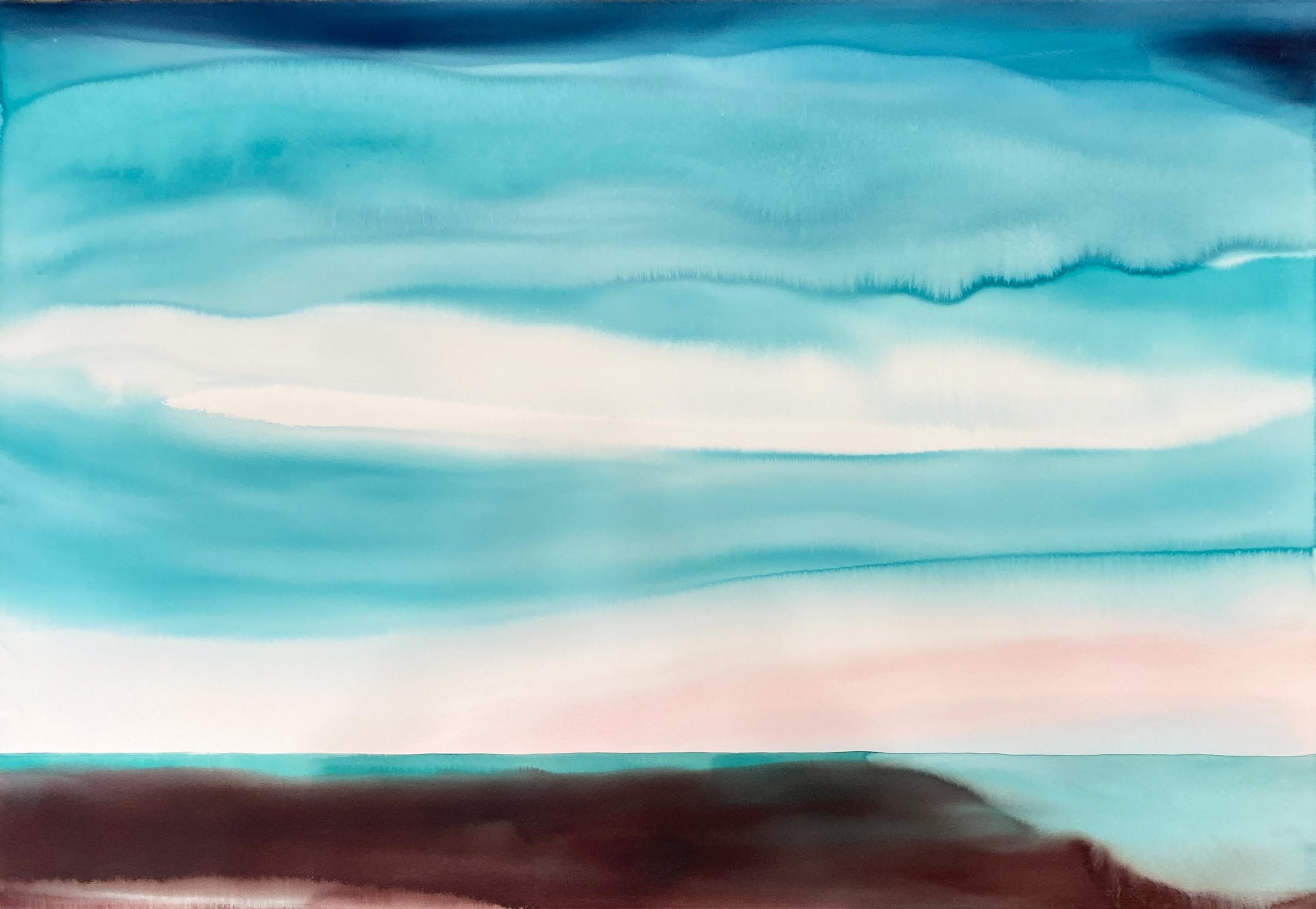 The Sky II, Watercolor on paper, 40in. x 60in., 2025
