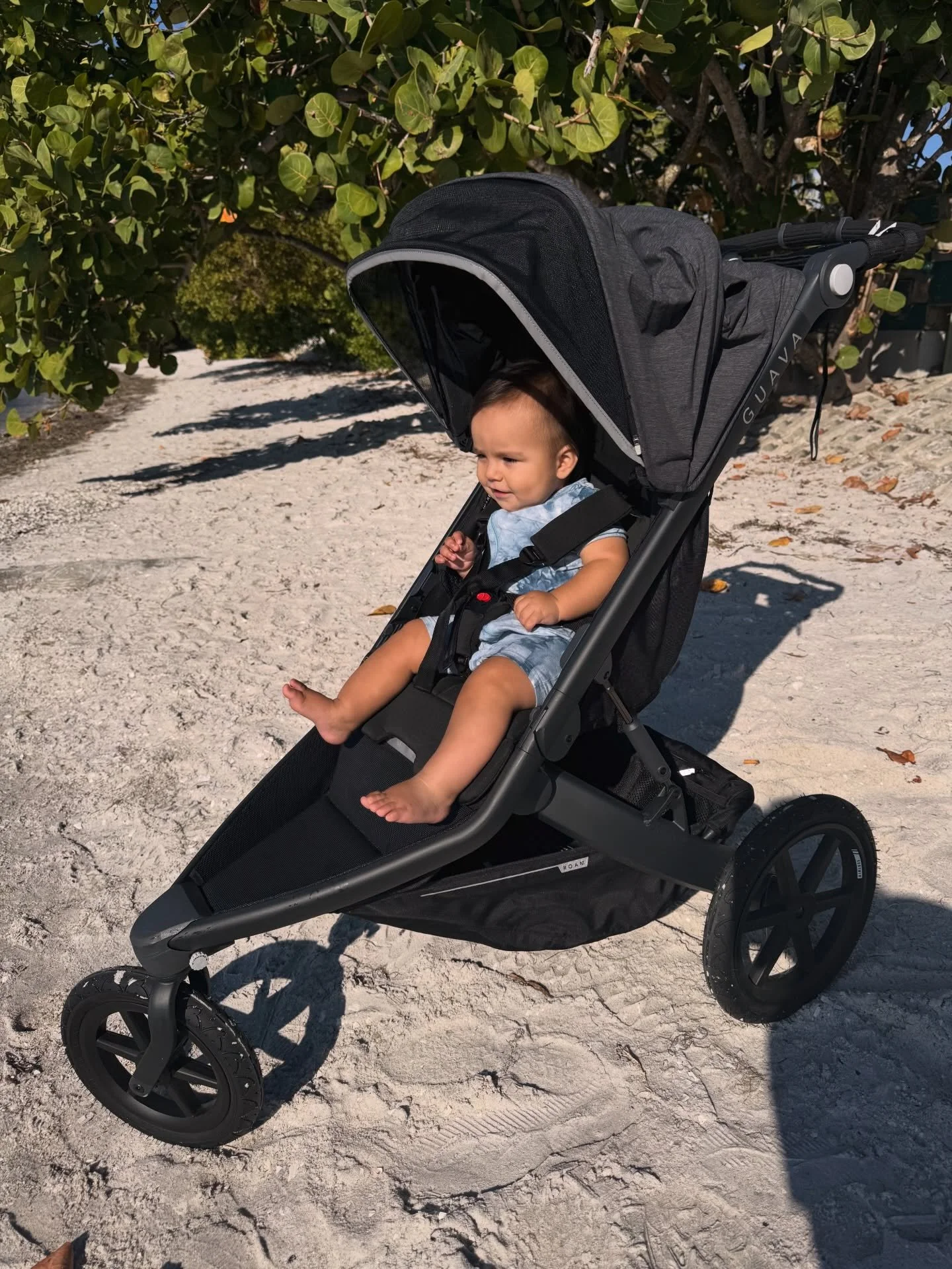 My sweet Alonzo baby. What a gift. Going to enjoy these summer days with our @guavafamily roam stroller. Beach and jogging stroller with airless tires. 
.
.
.
.
#gifted #postpartum