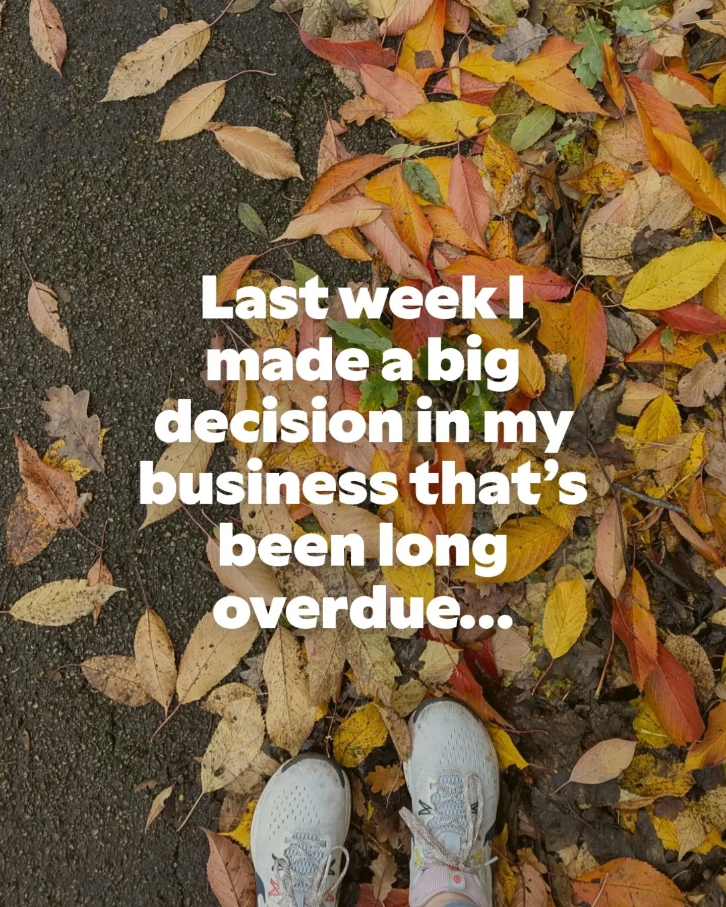 What needs to change for you next year?

Sometimes the thing that feels safe or easy is also the thing holding you back.

I can&rsquo;t tell you how much I feel I can breathe after making the decision to step away from a client.

It wasn&rsquo;t a ra