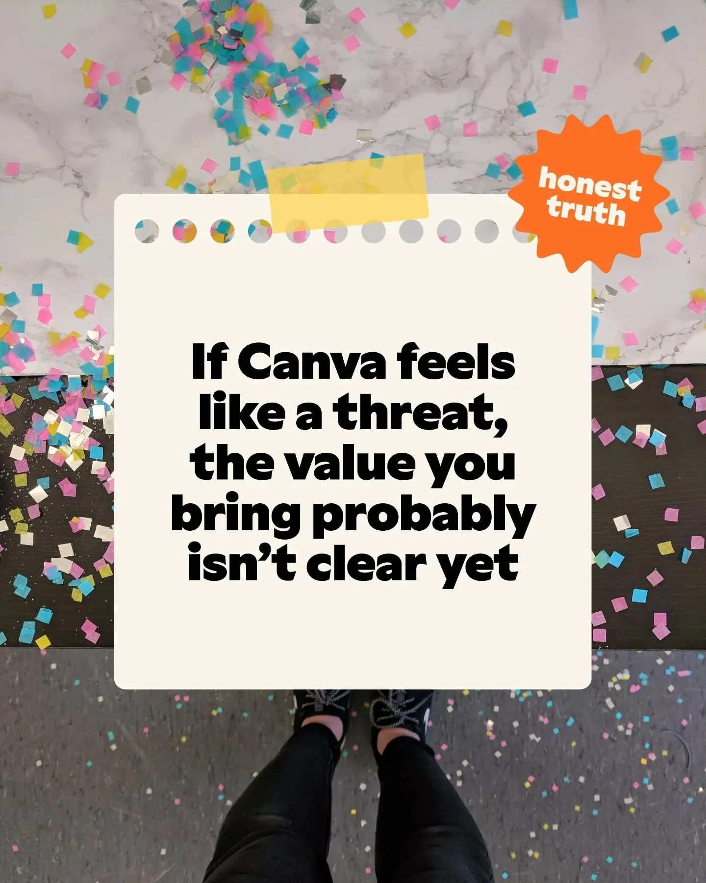 It&rsquo;s not really about the tools.

A lot of the conversation around Canva and AI is missing the point.

It&rsquo;s about how clear you are about the value your work brings to others.

Because when that feels vague, everything starts to feel like