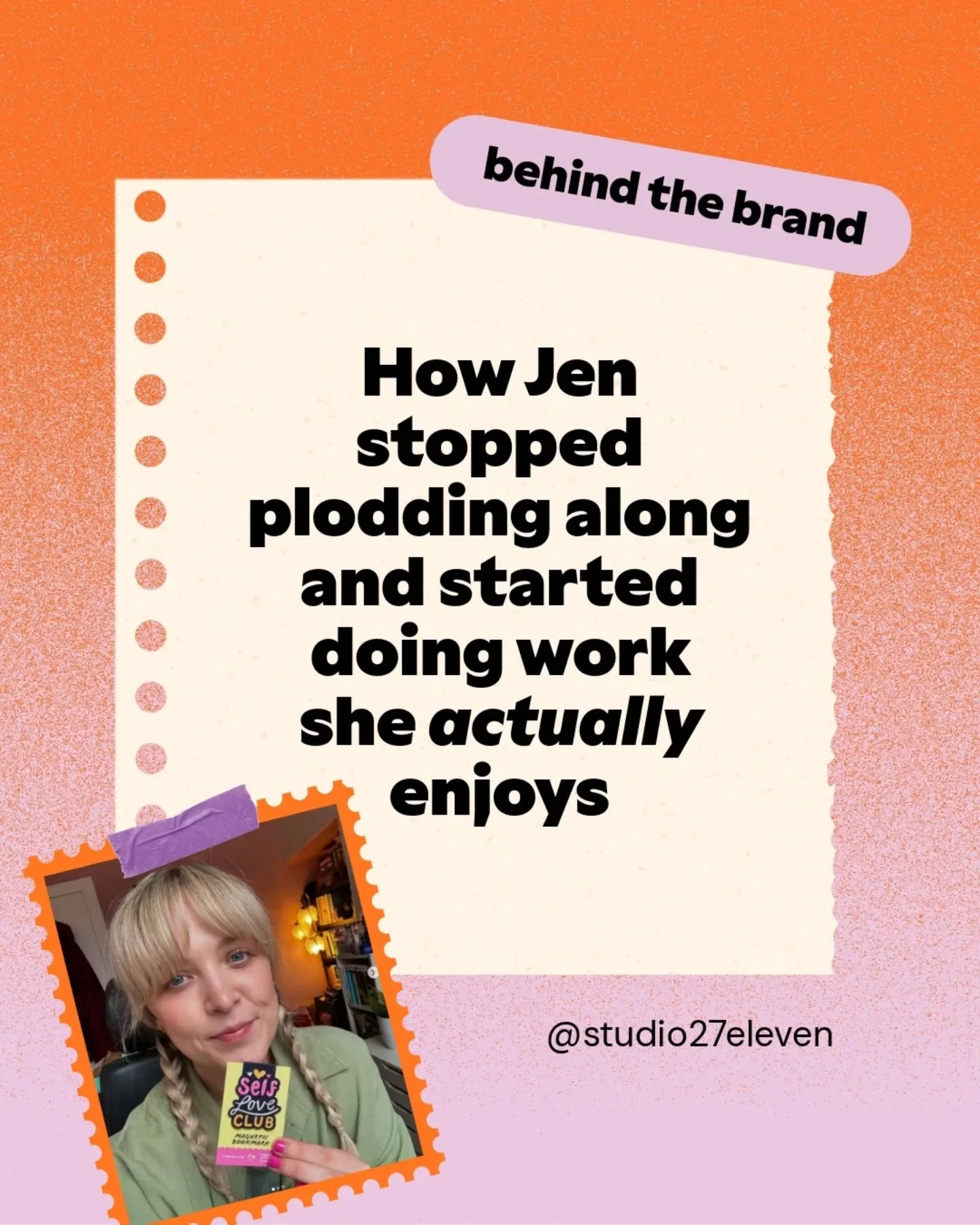 Jen&rsquo;s story is such a good example of what can change when you actually give yourself the space to step back and think about your business.

She wasn&rsquo;t stuck. She had experience, work coming in, and a business that looked like it was doin