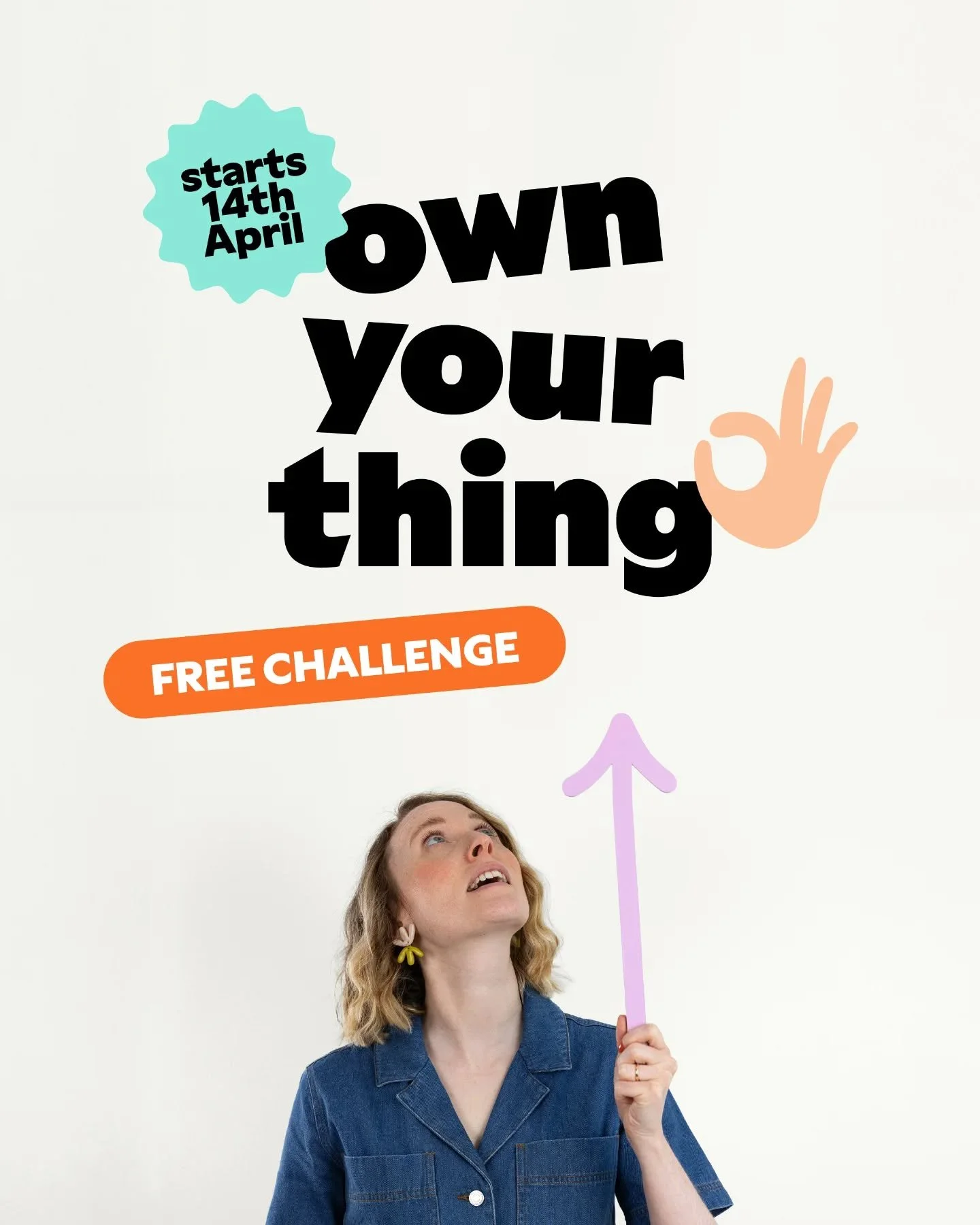 Join me for a free 3 day challenge to help you Own your thing.

Reset and get clear on what you want your business to look like, stop second guessing, and know what to focus on next.

📆 14th - 16th April

📝 2 days of prompts to help you figure out 