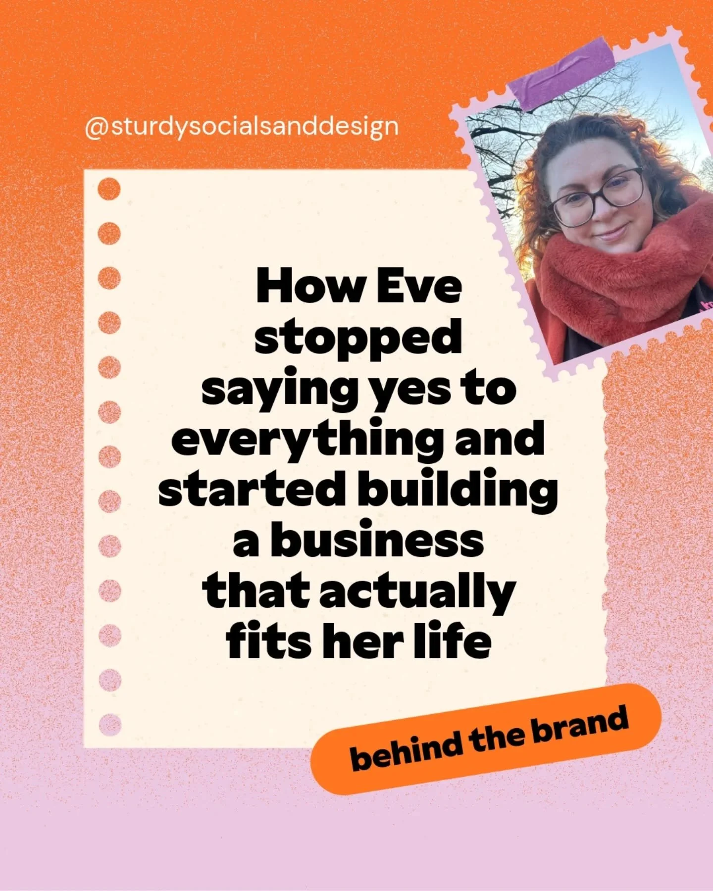 Eve @sturdysocialsanddesign is one of our much loved members inside On Brand 💛

She&rsquo;s been working on her brand and evolving her business over the last couple of years, and the change in that time has been huge.

The biggest thing I've seen ch