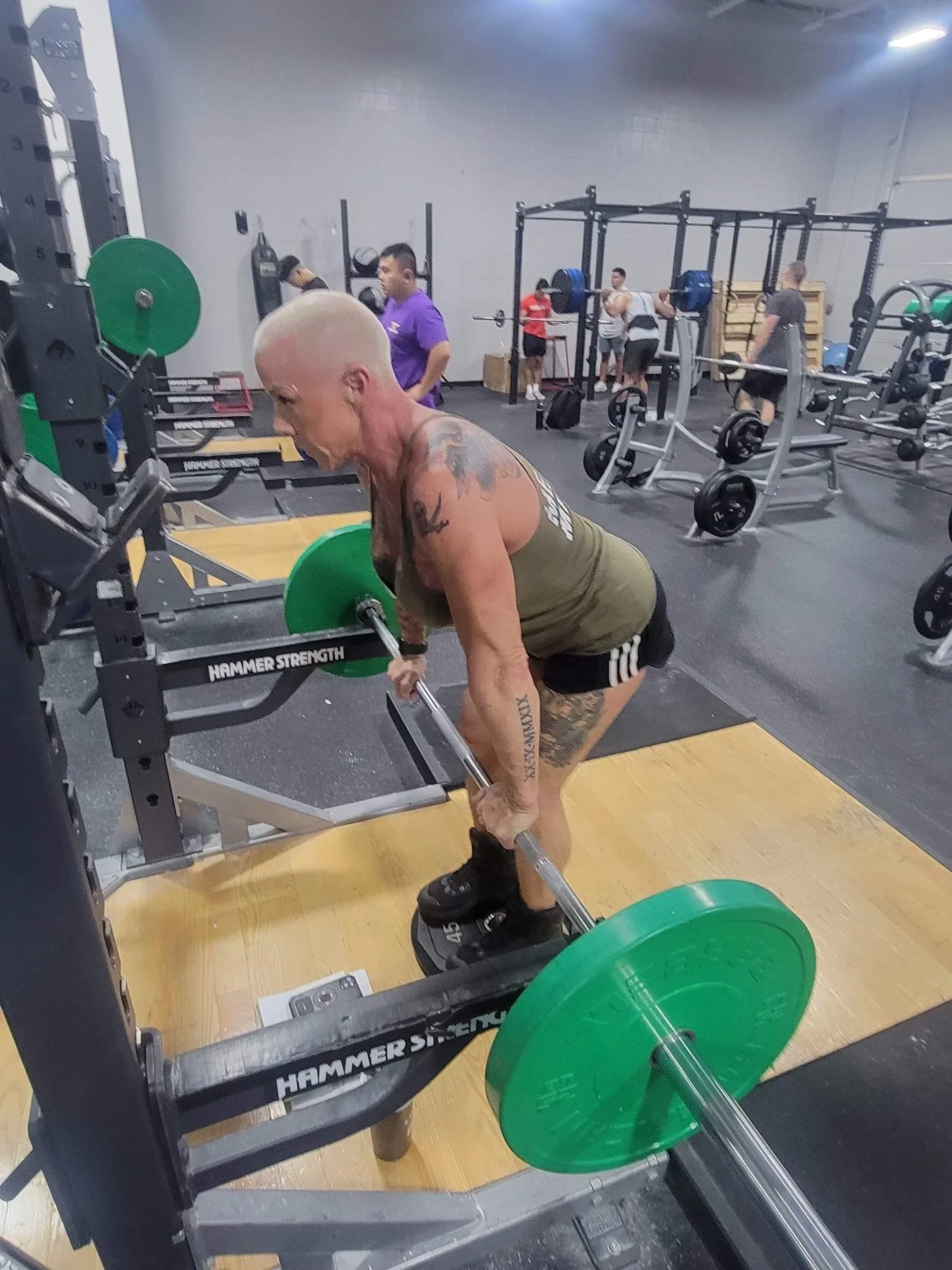 Deadlift strengthening focused on narrow base for hip stability and core control.