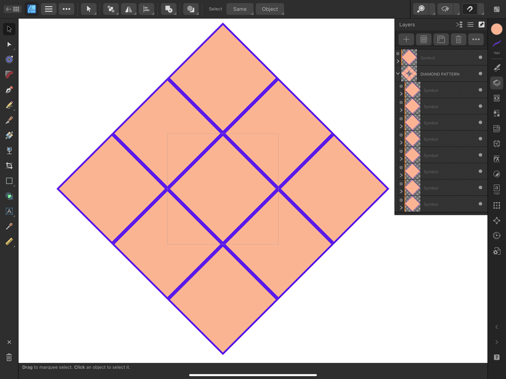 Surface Pattern Design: Diamond Repeat in Affinity Designer — Weronika ...