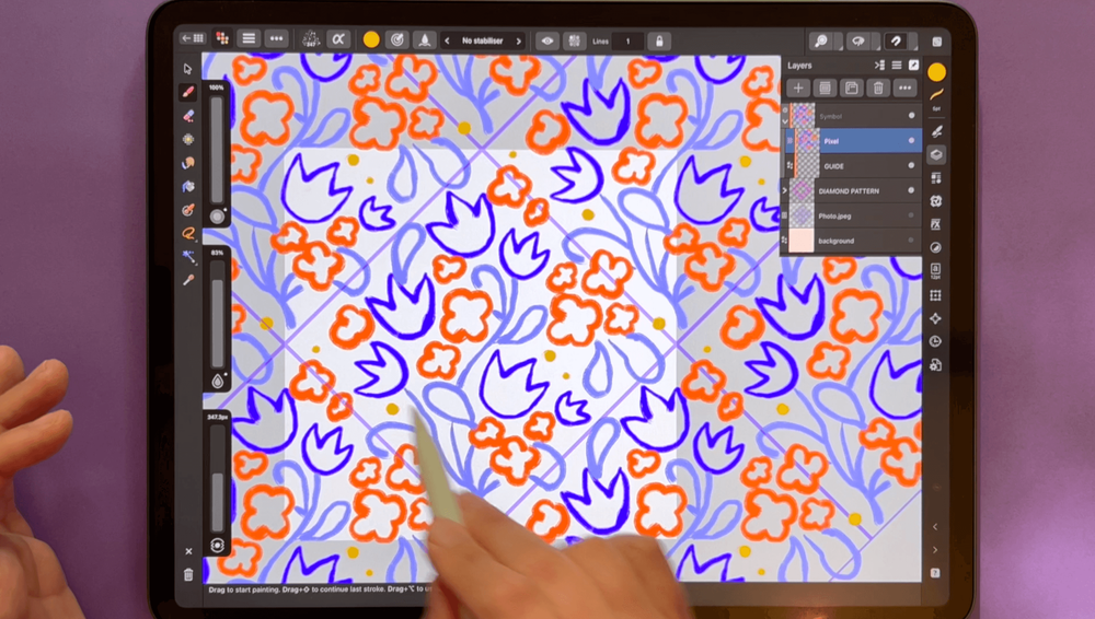 Surface Pattern Design: Diamond Repeat in Affinity Designer — Weronika ...